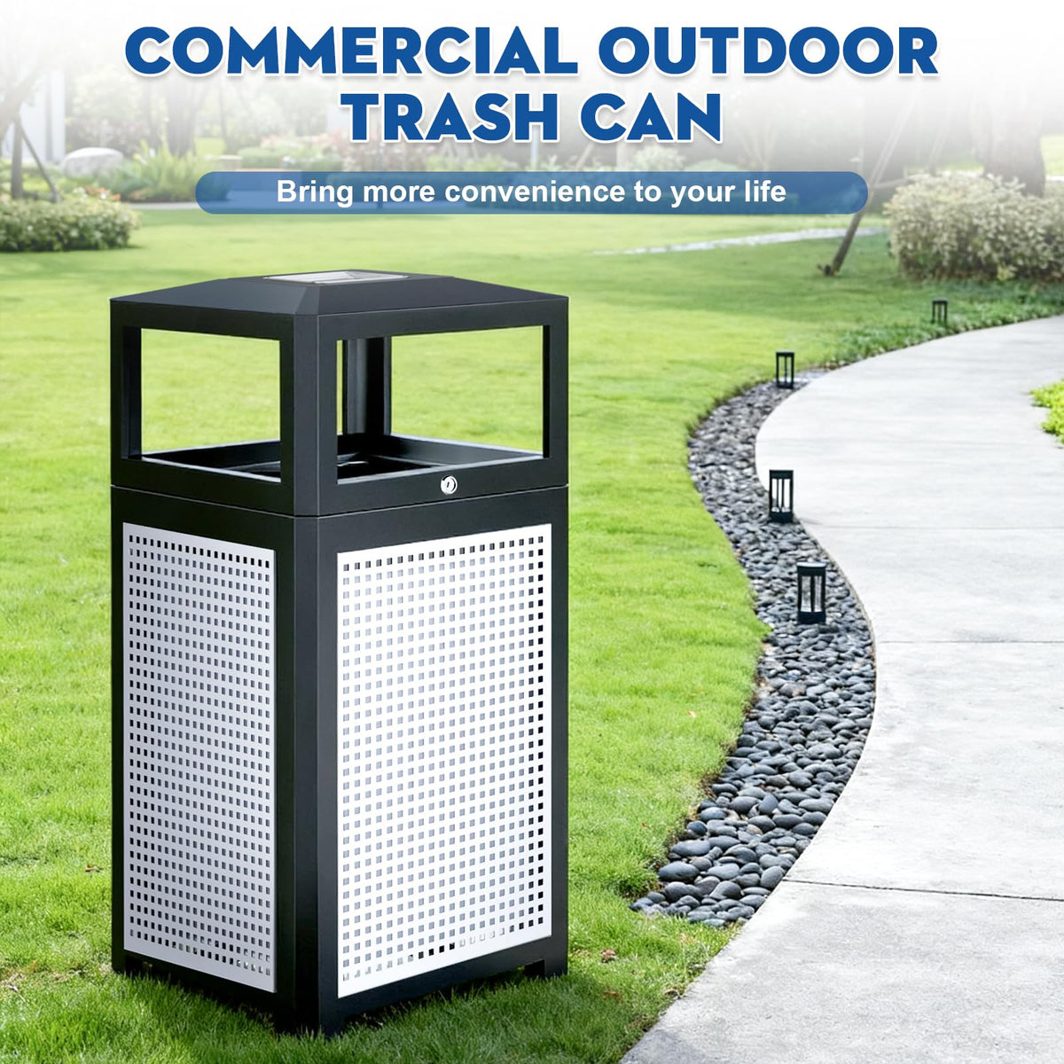 Commercial Outdoor & Indoor Metal Trash Can