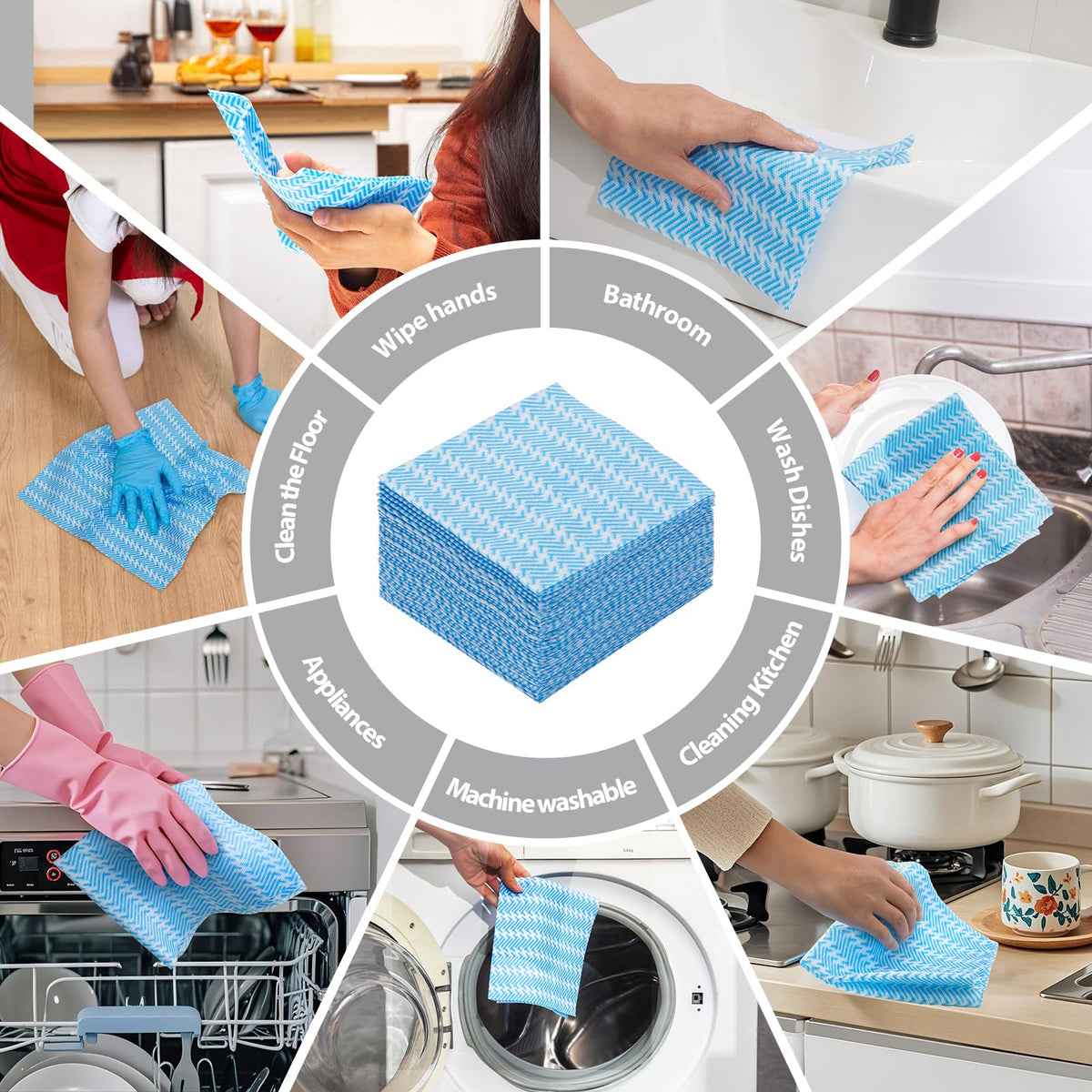 Disposable Cleaning Cloths Dry Handi Wipes Reusable Dish Cloths Multi Use Reusable Cleaning Towels (40 Count)