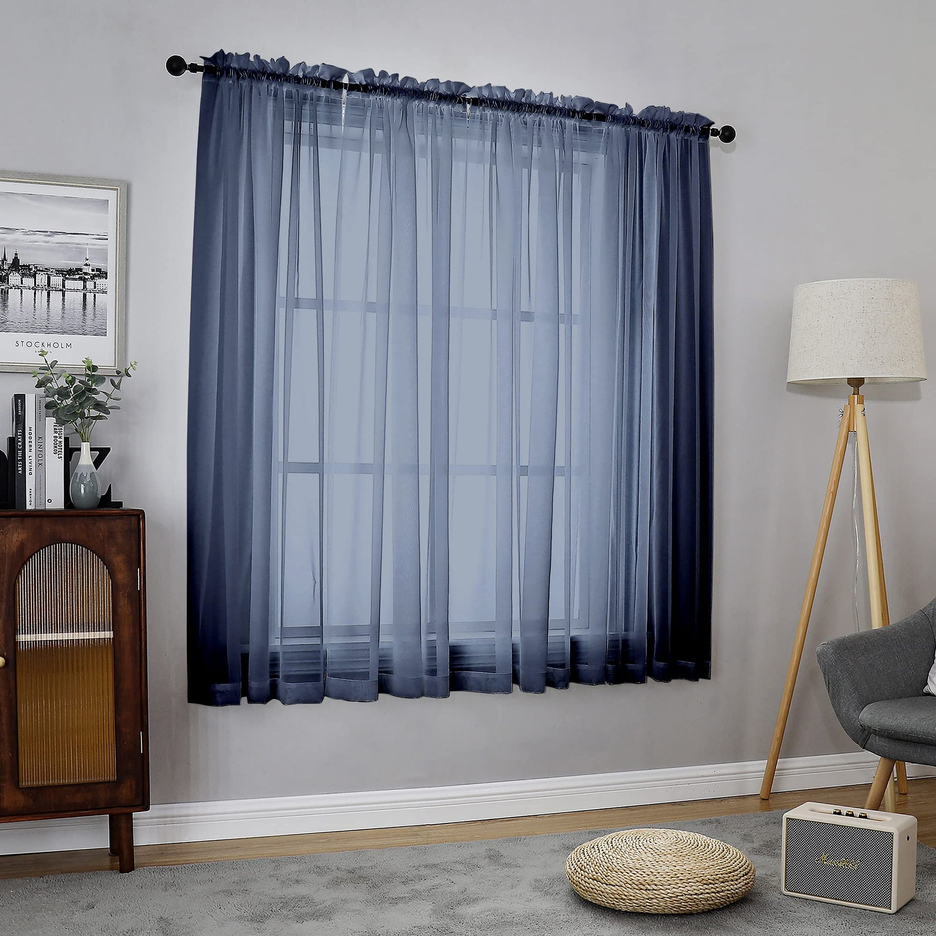 Voile Sheer Curtain Panels 54in Long 2 Pack