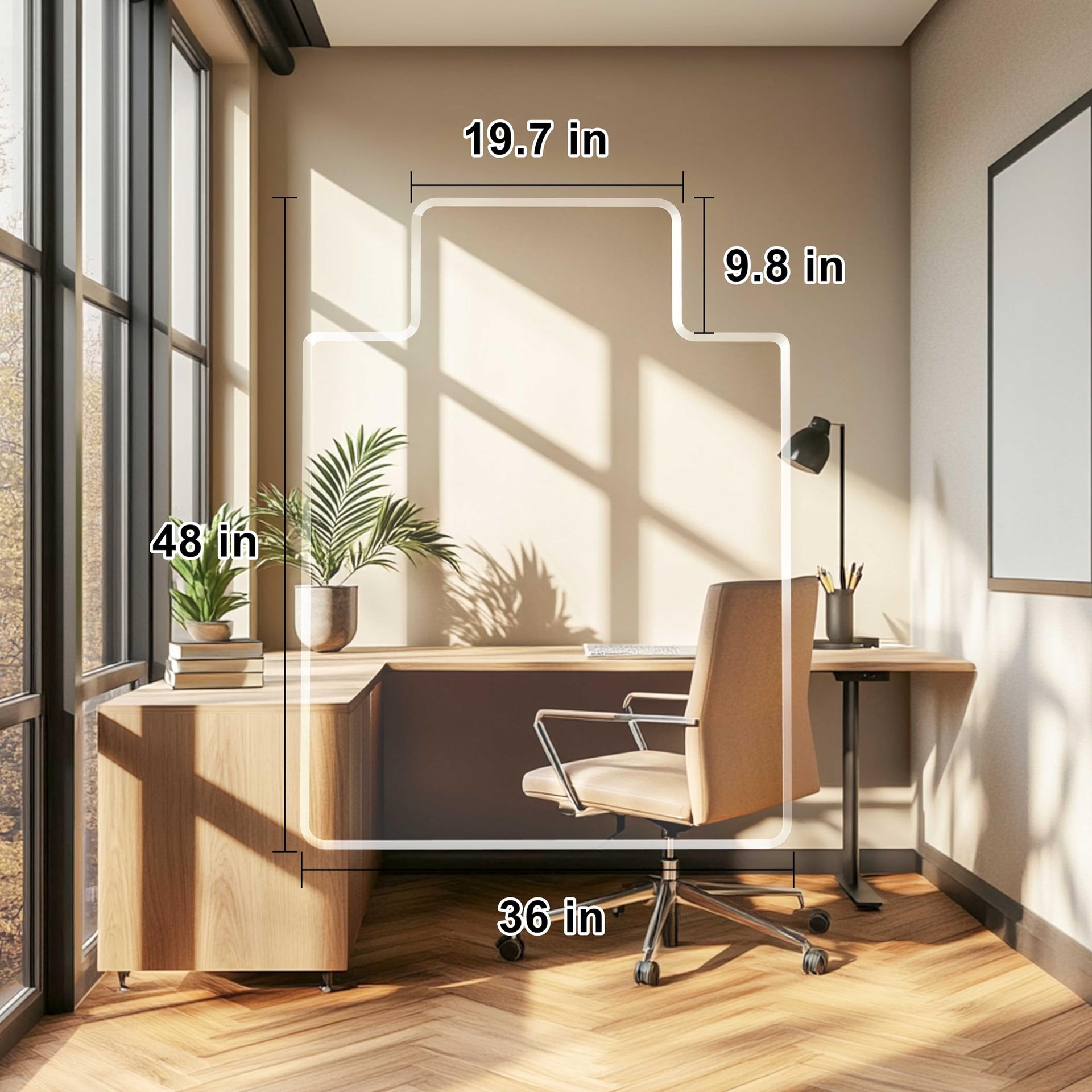 Beveled Edge Office Chair Mat for Carpet or Hardwood Floor