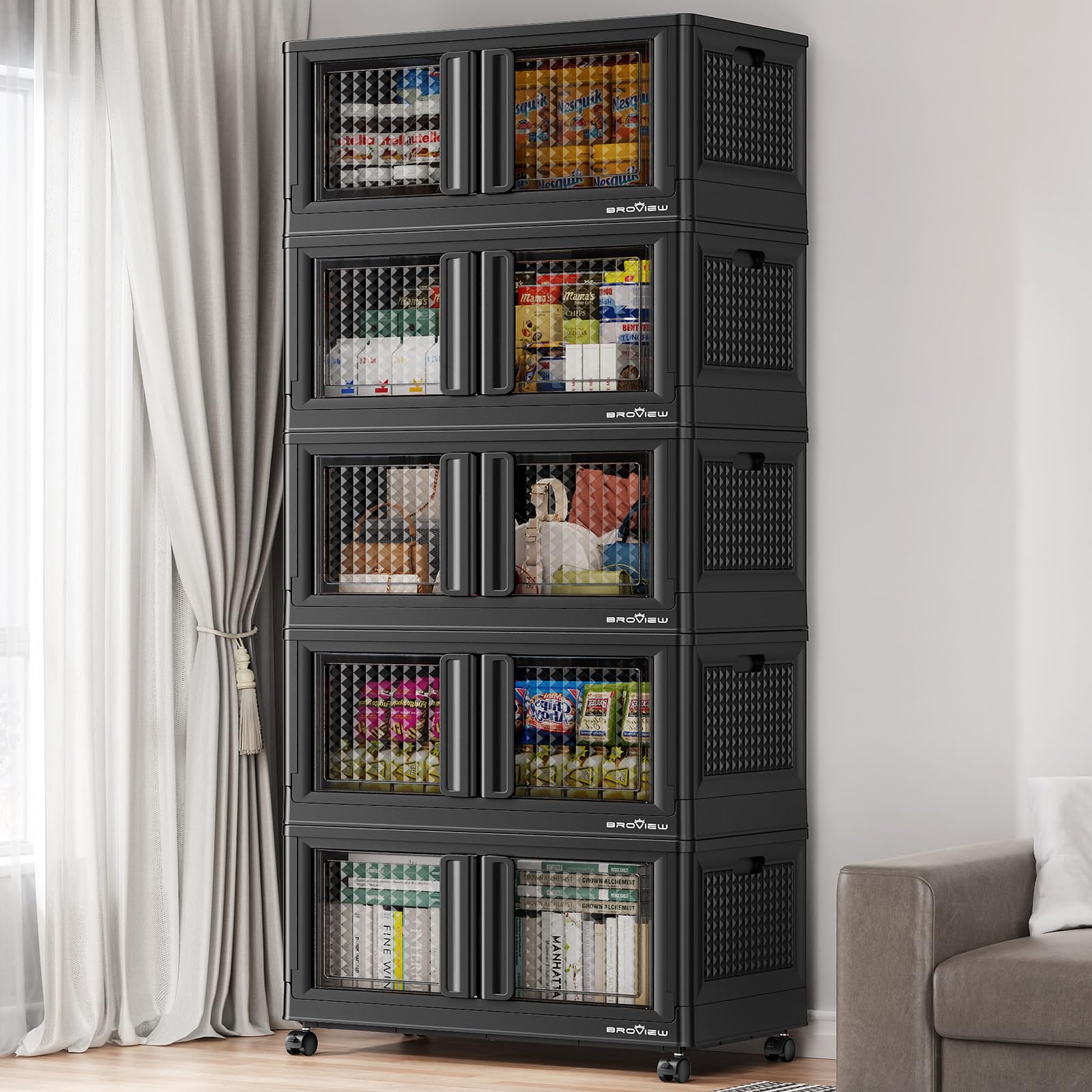 300 Qt Stackable Storage Bins with Lids & Doors (3 Count)