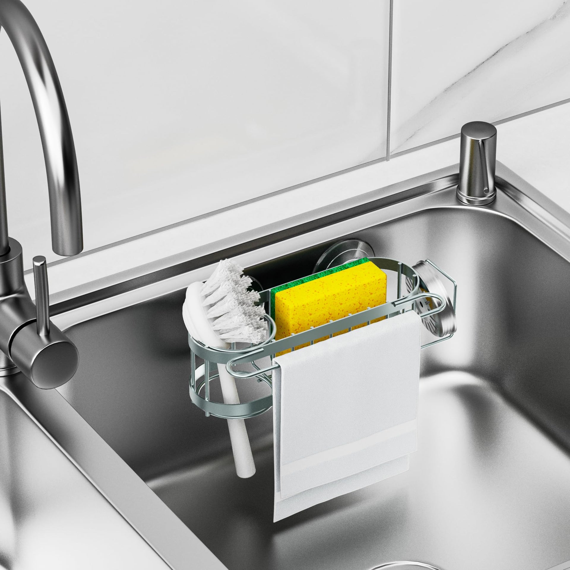 Kitchen Sink Caddy Sponge Holder in The Sink