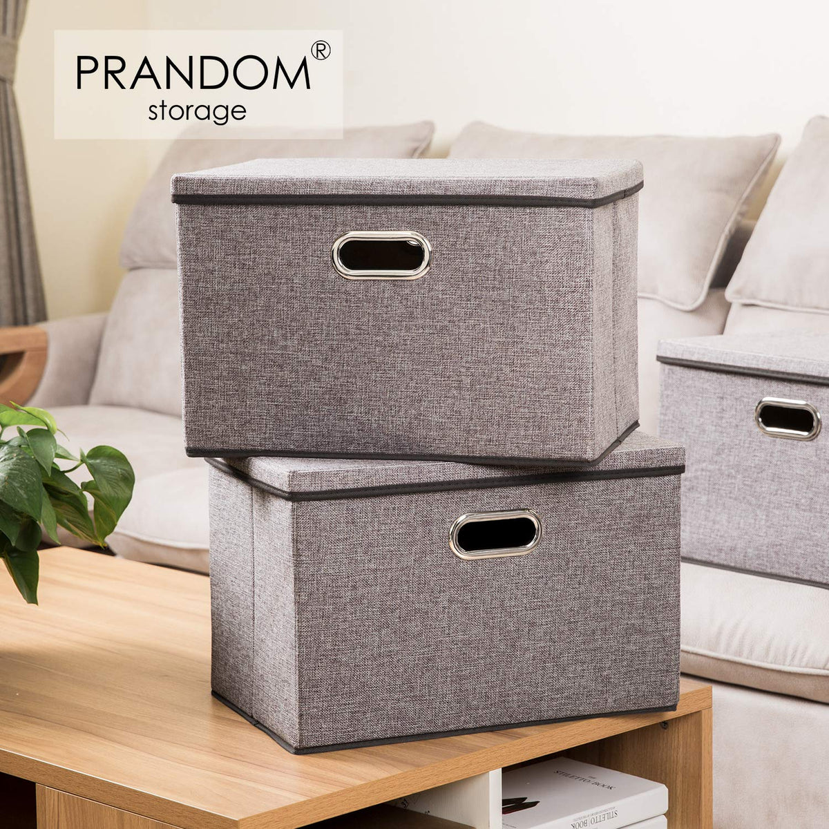 Large Collapsible Storage Containers with Lids [5 (5 Count)