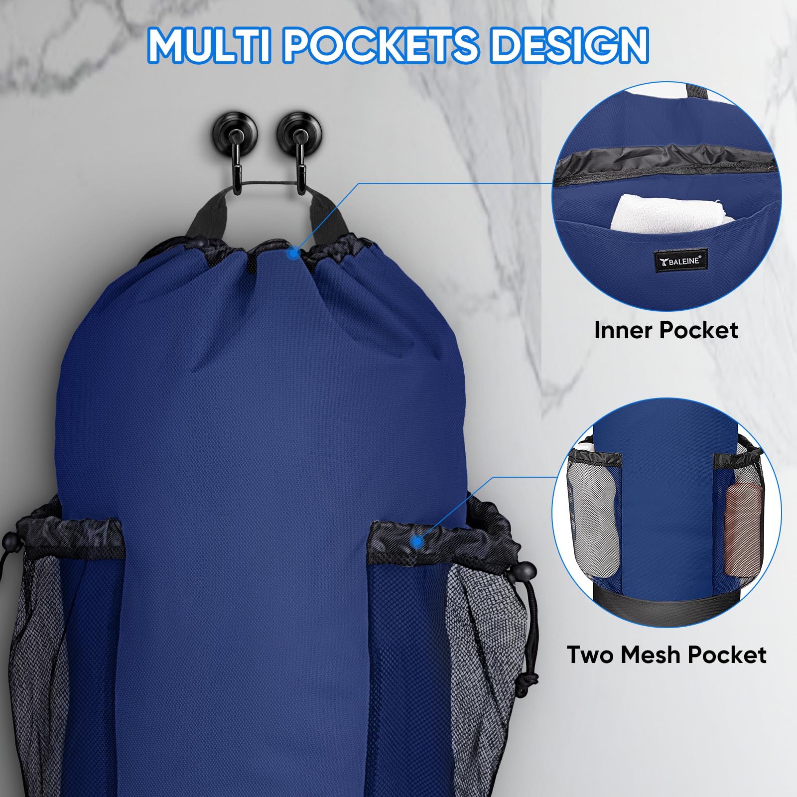 2PK 120L Laundry Bag Backpack (2 Count)