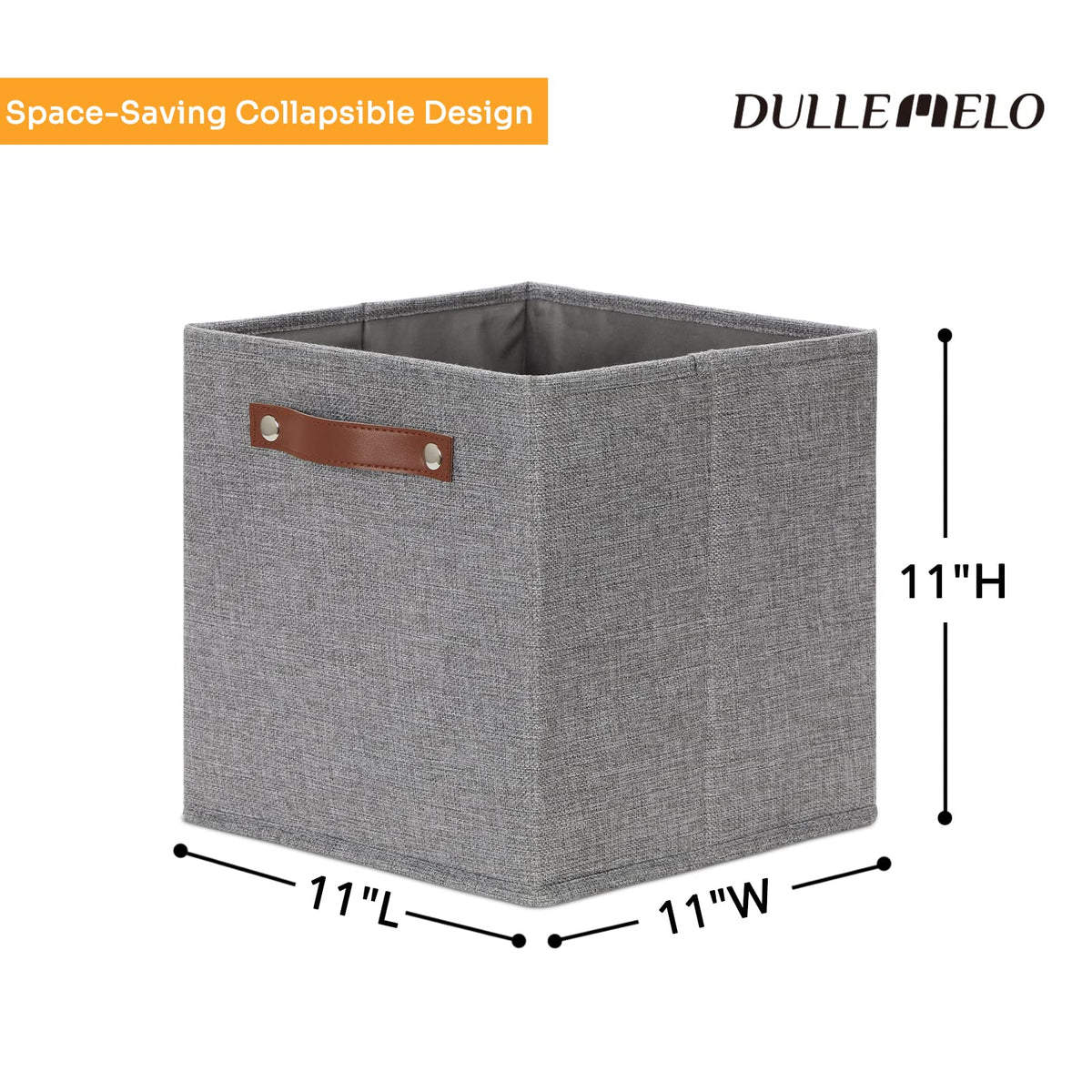 11x11 Cube Collapsible Fabric Storage Bins for Shelf Organizing (4 Count)