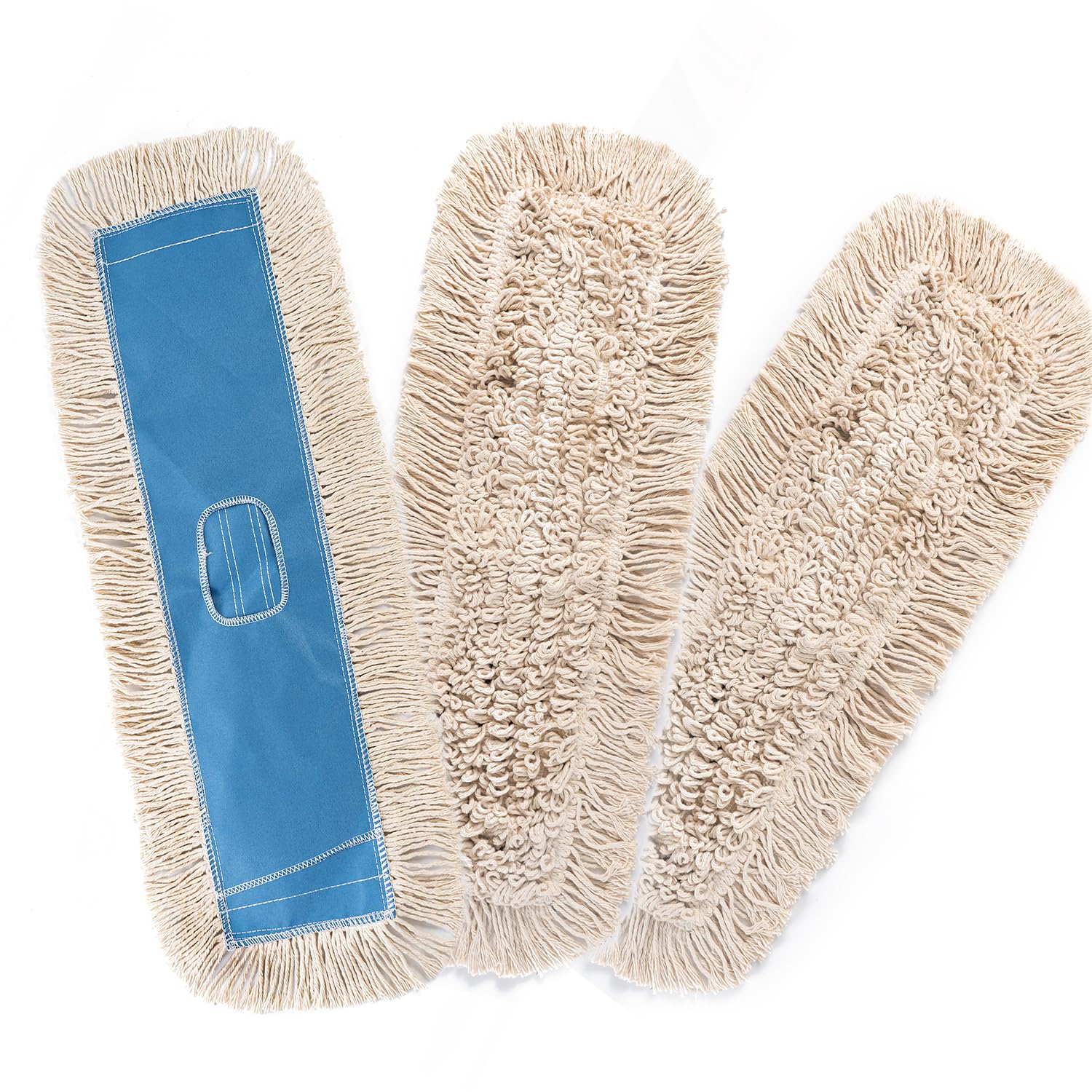 Matthew Cleaning 24'' Industrial Strength Cotton Dust Mop Refill Washable Replacement Heads for Residential & Commercial Use Fit Standard Dust Mop Frames (3 Count) - ModHome Supplies