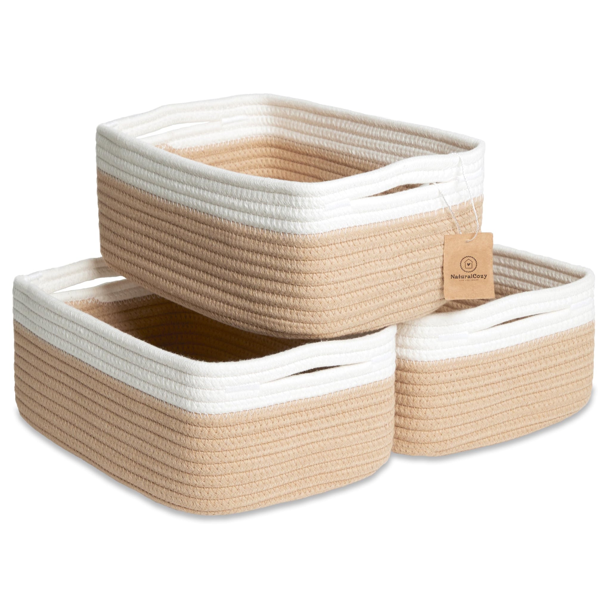 11.8"x8"x4.5” Storage Baskets for Shelves 3 Pack (3 Count)