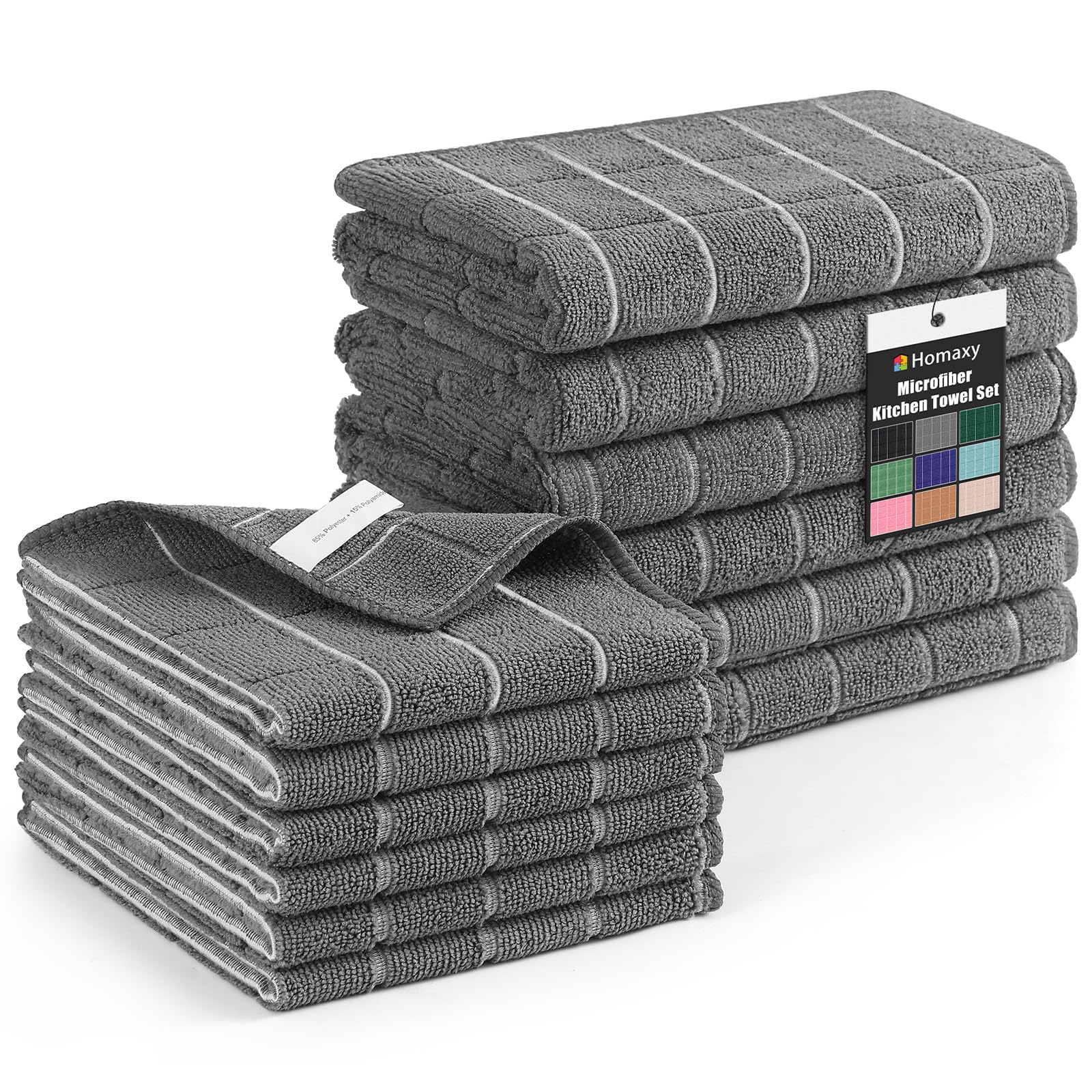 Microfiber Kitchen Towels and Dishcloths Sets (12 Count)