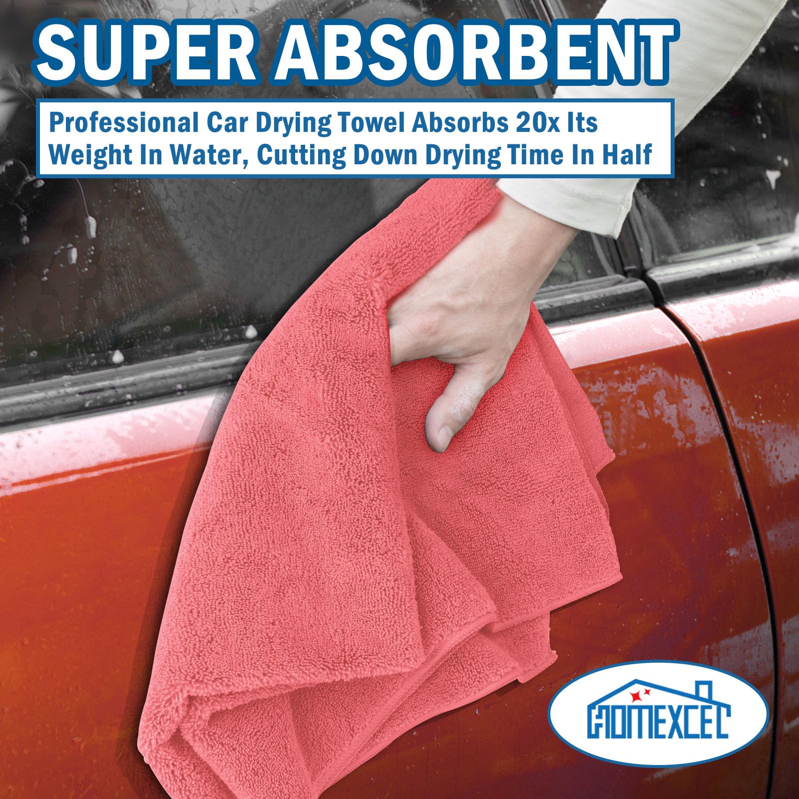 Professional Large Microfiber Car Drying Towels 2 Pack (2 Count)