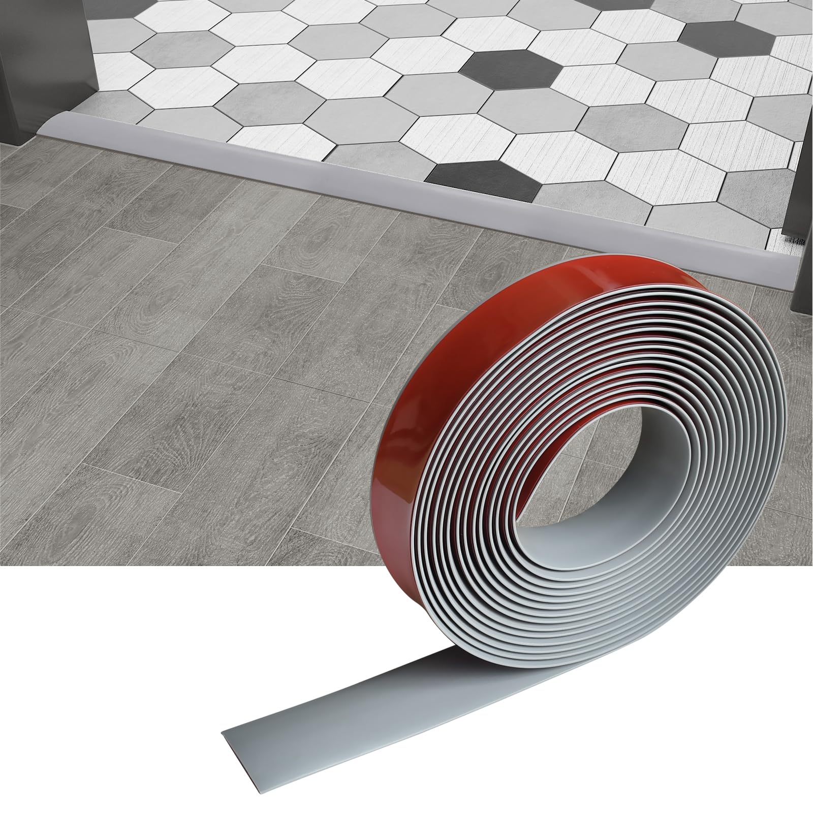 Floor Door Flat Transition Strip & Self Adhesive Vinyl Edge Trim (236 Foot)