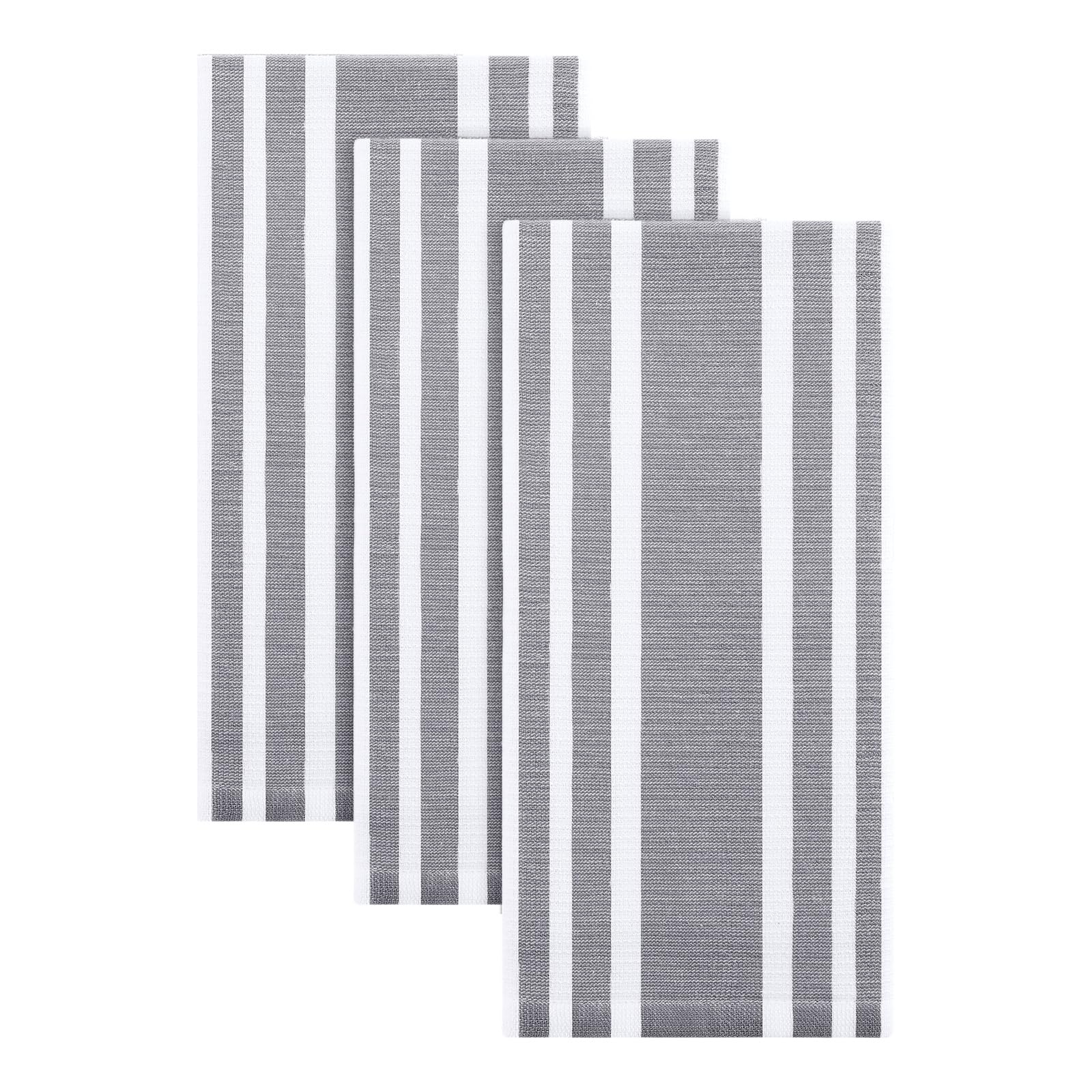Premium Cotton Stripe Kitchen Towels 3 Pack (3 Count)