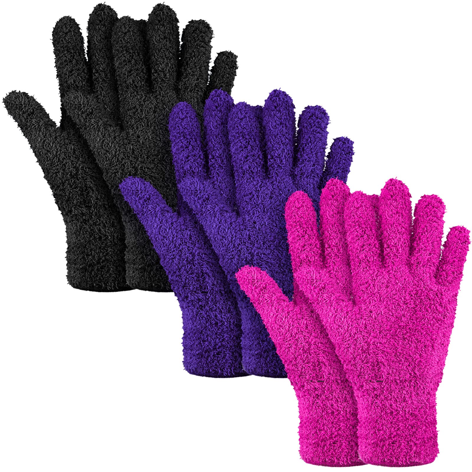 3 Pairs Microfiber Dusting Gloves for Plants Leaf (3 Count)