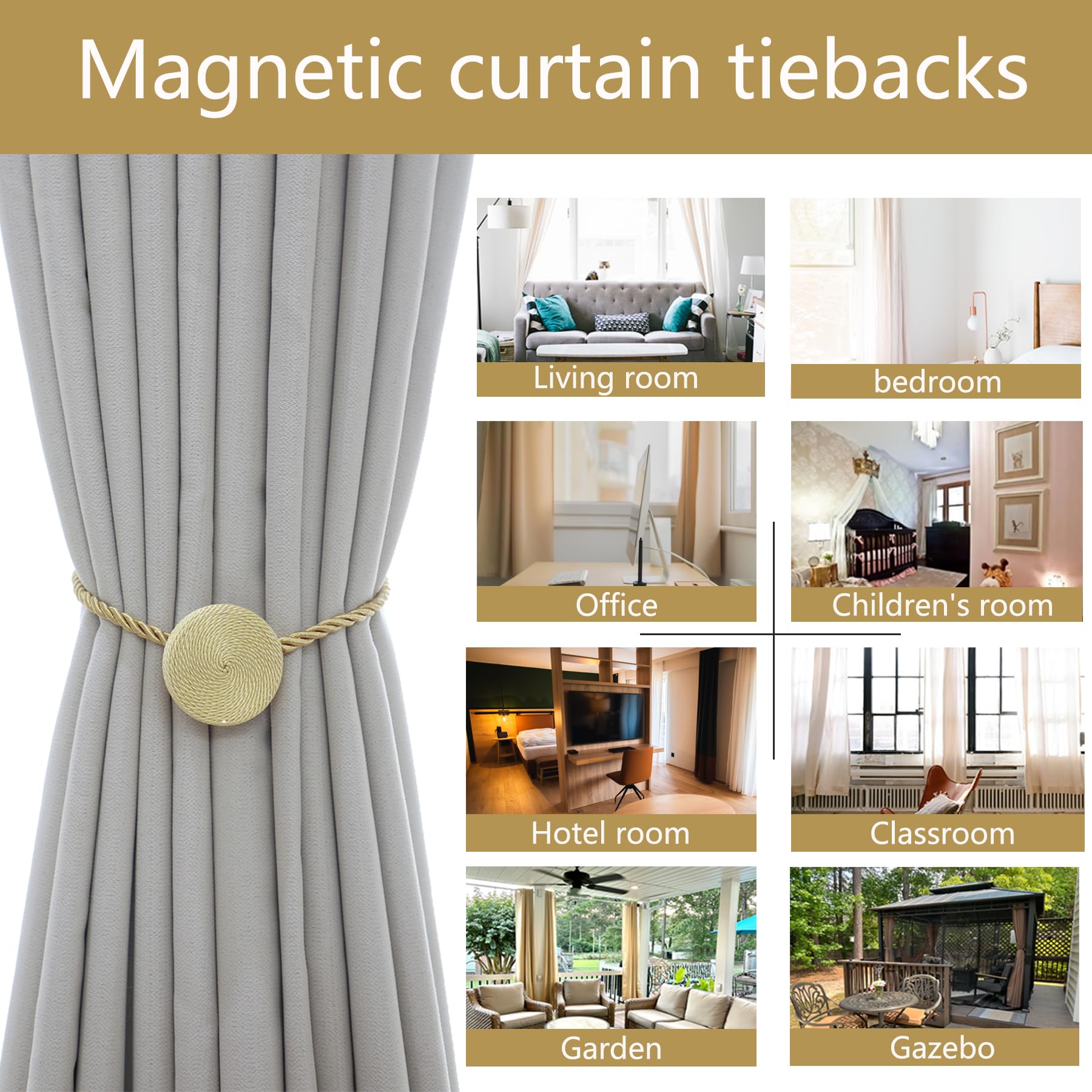 Magnetic Curtain Tiebacks (2 Count)