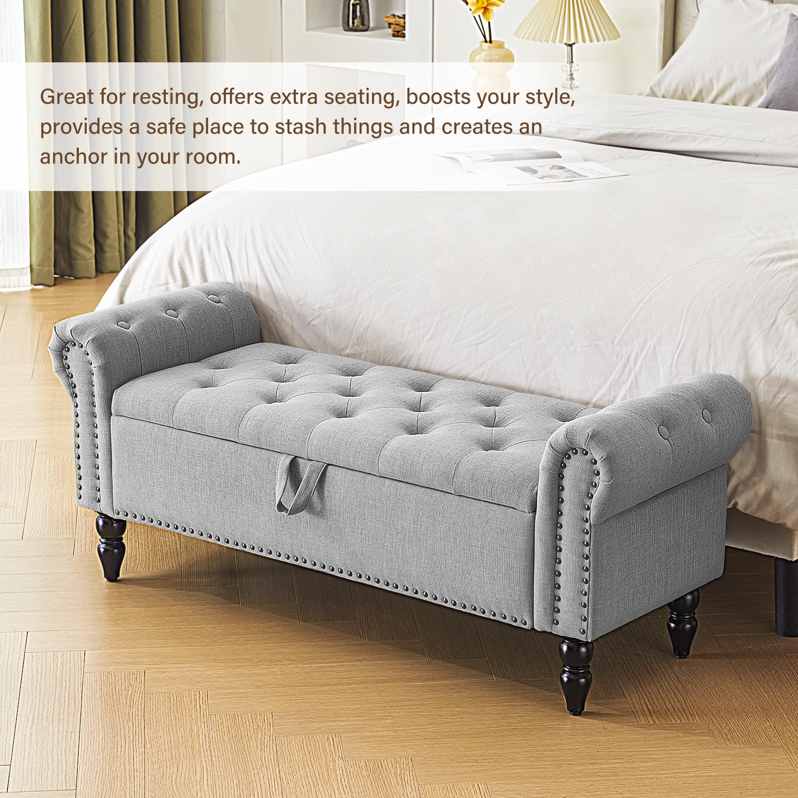 Storage Ottoman Bench for Queen Size Bed