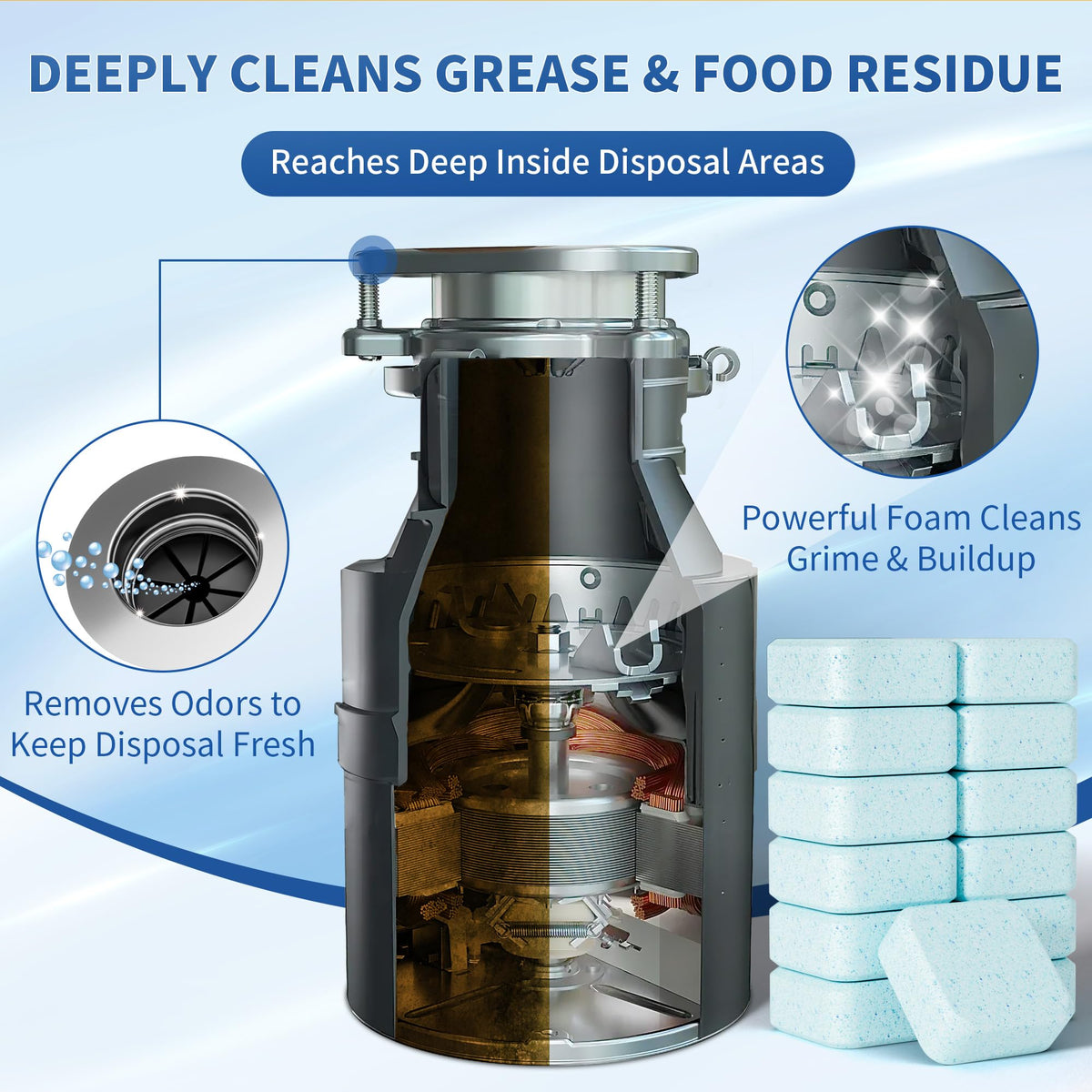 Foaming Garbage Disposal Cleaner and Deodorizer Tablets (24 Count)