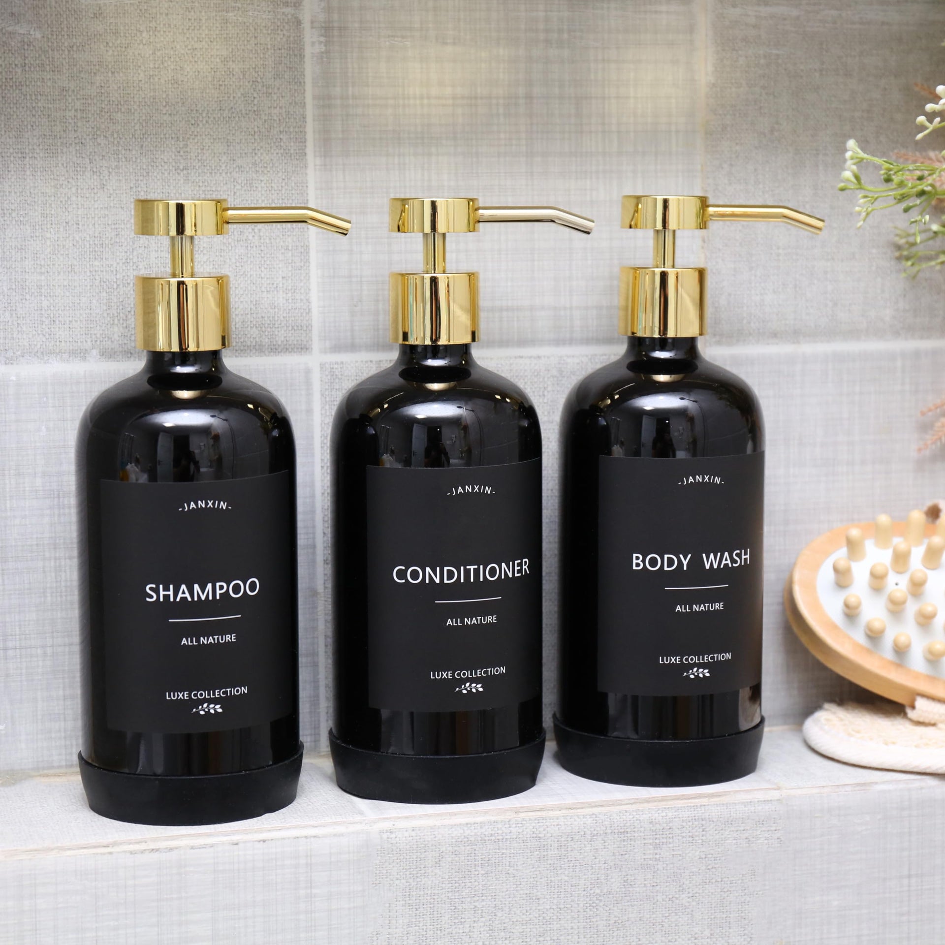 Shampoo and Conditioner Dispenser Set of 3 (3 Count)
