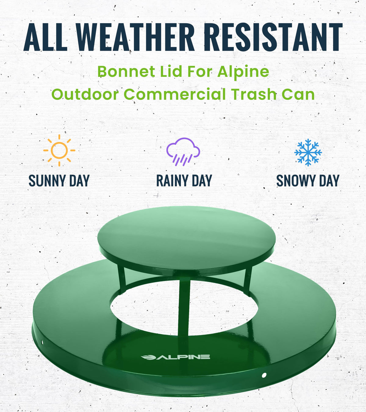 Industries Outdoor Metal Waste Receptacle Rain Bonnet Lid