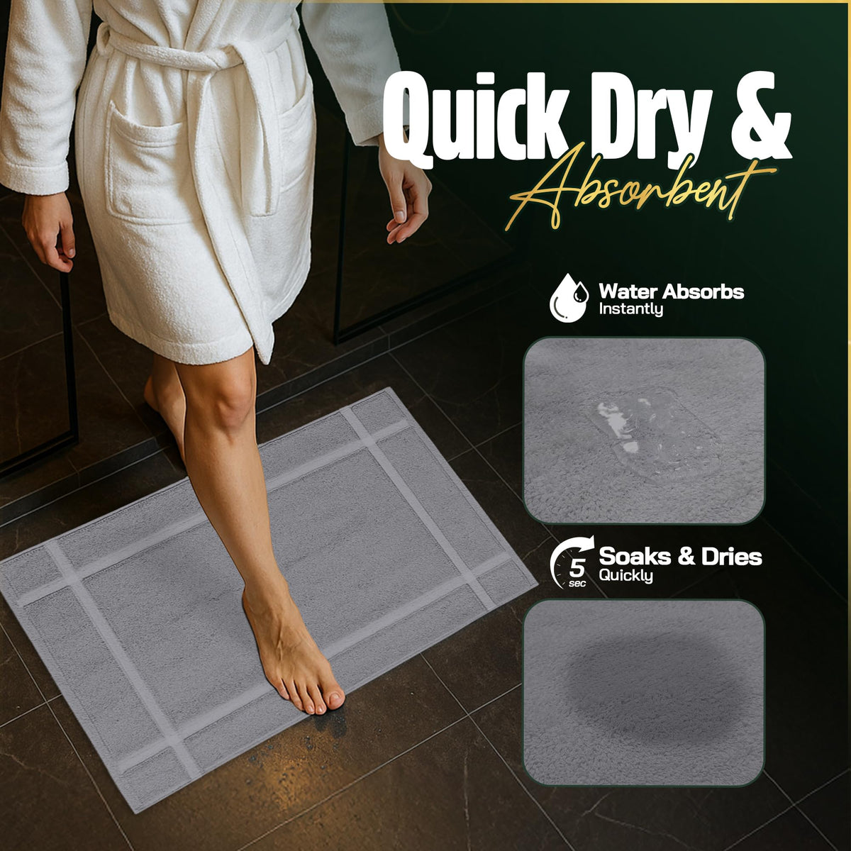 100% Ring Spun Cotton Bath Mat (6 Count)