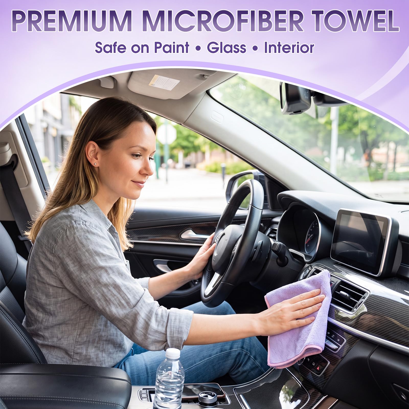 60 Pcs Microfiber Cleaning Cloths for Cars Ultra Absorbent Car Towels Drying Reusable Cleaning Supplies House Kitchen Window Microfiber Towel (60 Count)