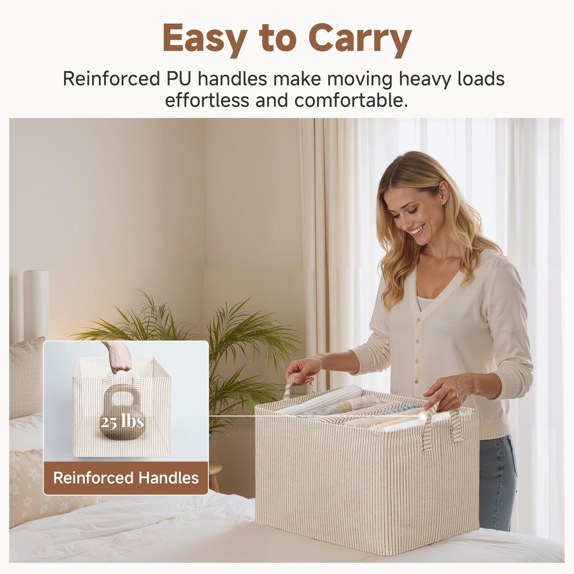 Storage Bins Fabric Storage Bins for Shelves (2 Count)