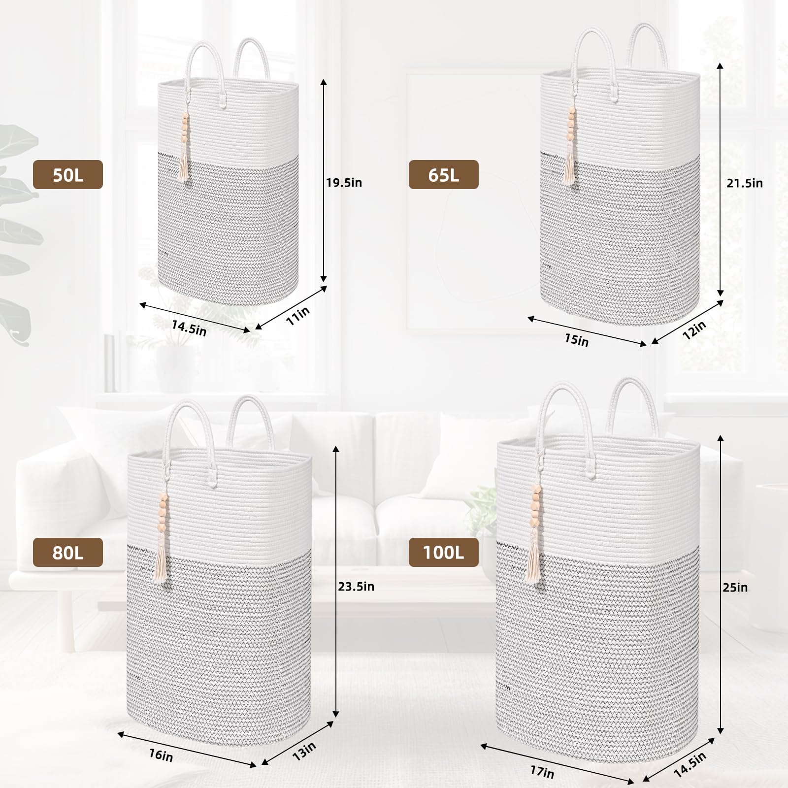 Woven Laundry Basket for Clothes