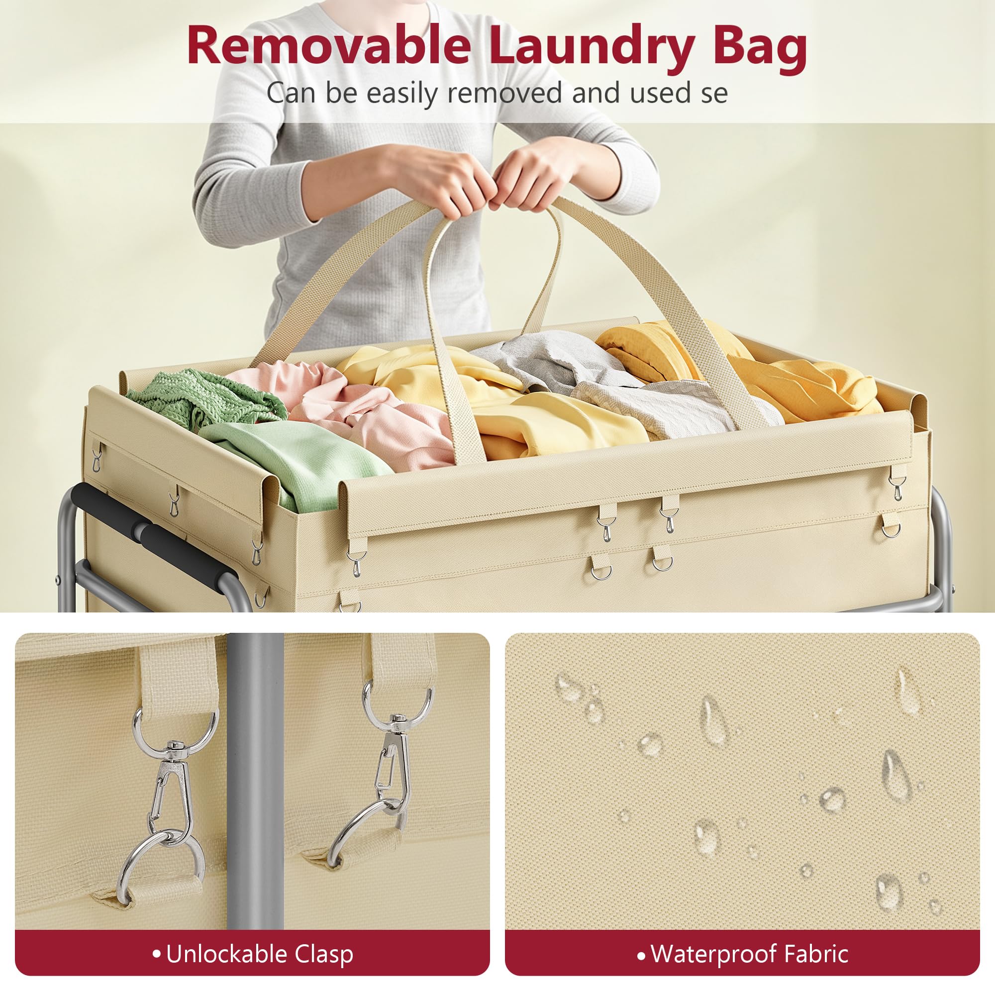 Large Laundry Cart with Wheels 450L