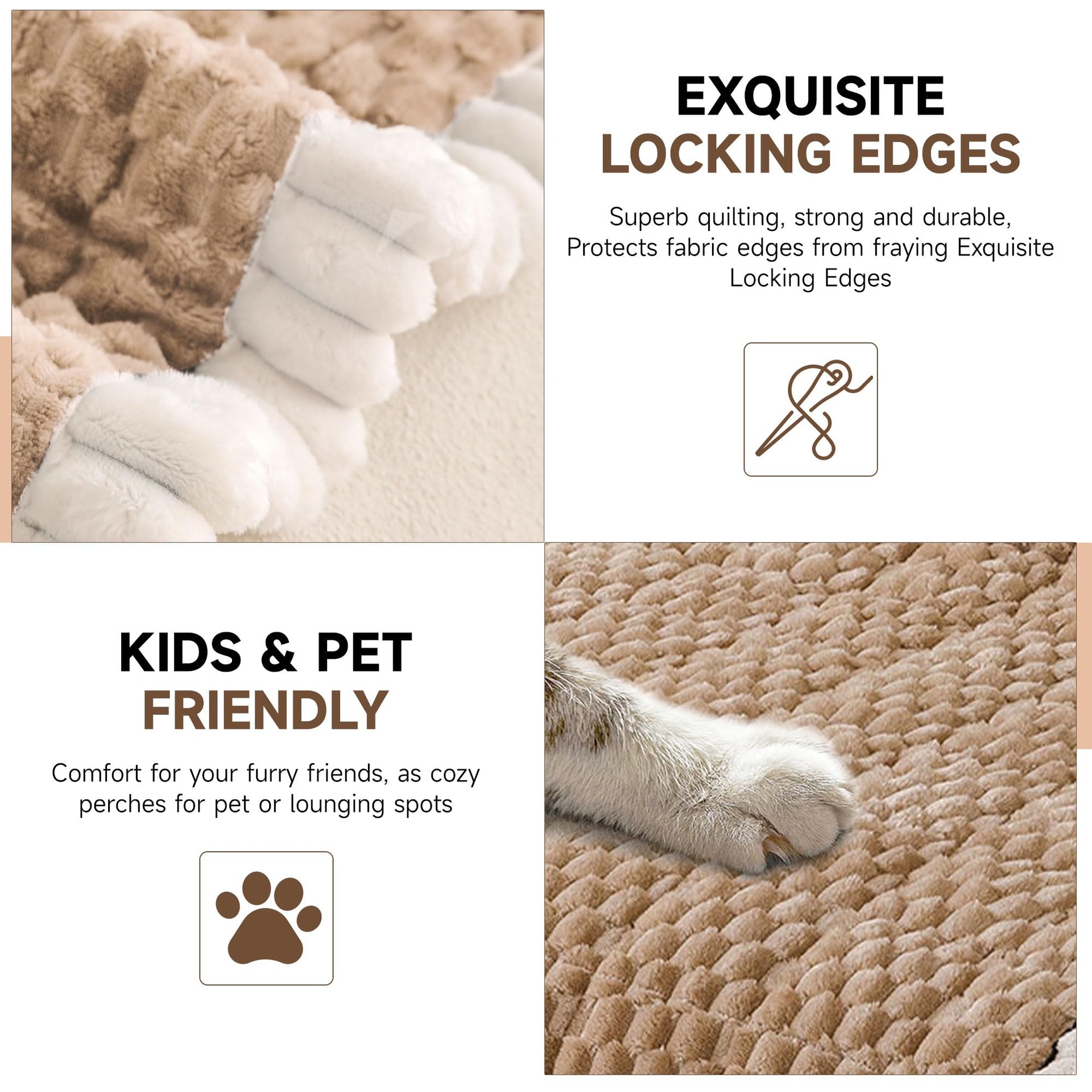 Couch Cover for Dogs Washable Non Slip Pet Couch Covers Sofa Protector (3 Count)