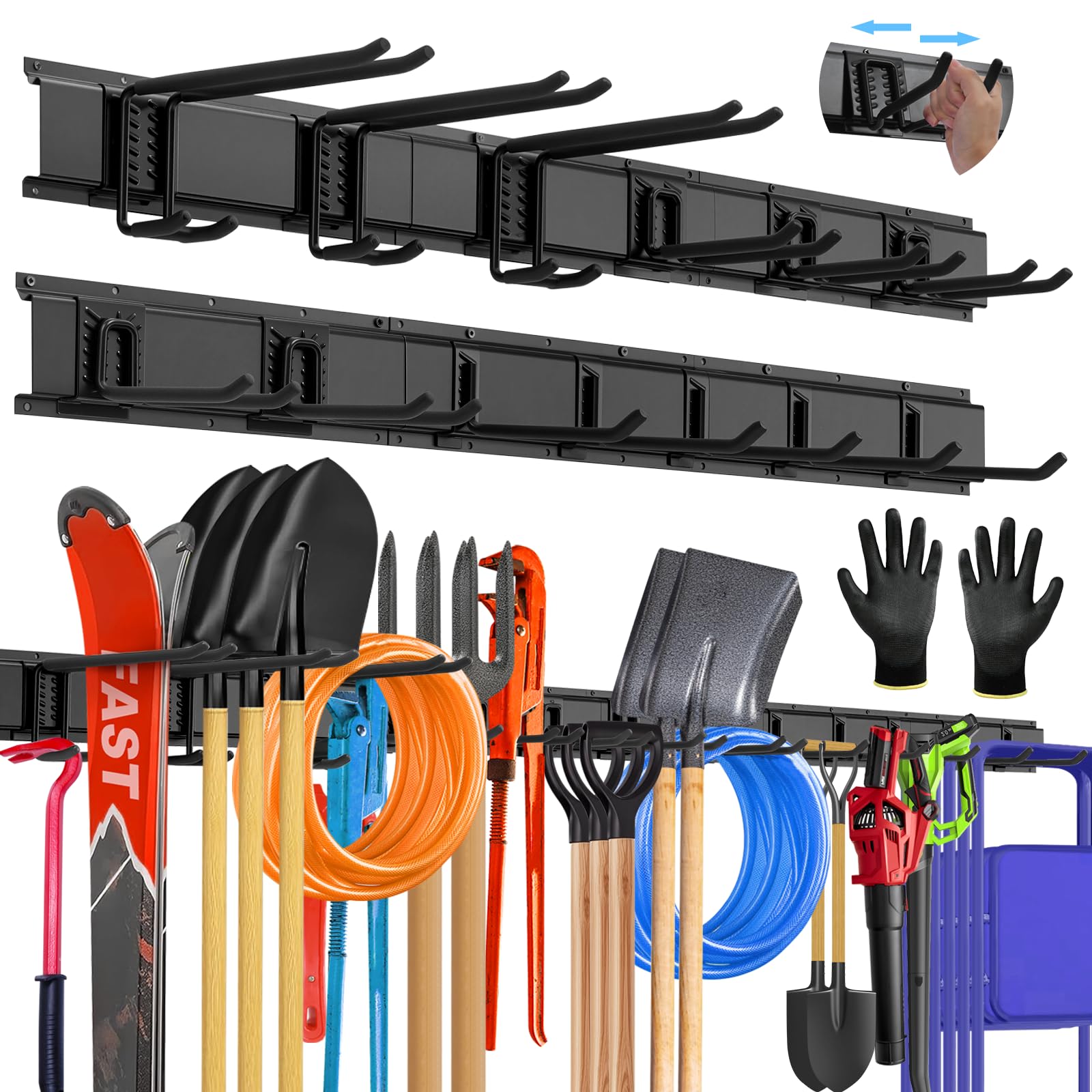 96'' All Metal Garage Tool Organizer Wall Mount (208 Ounce)
