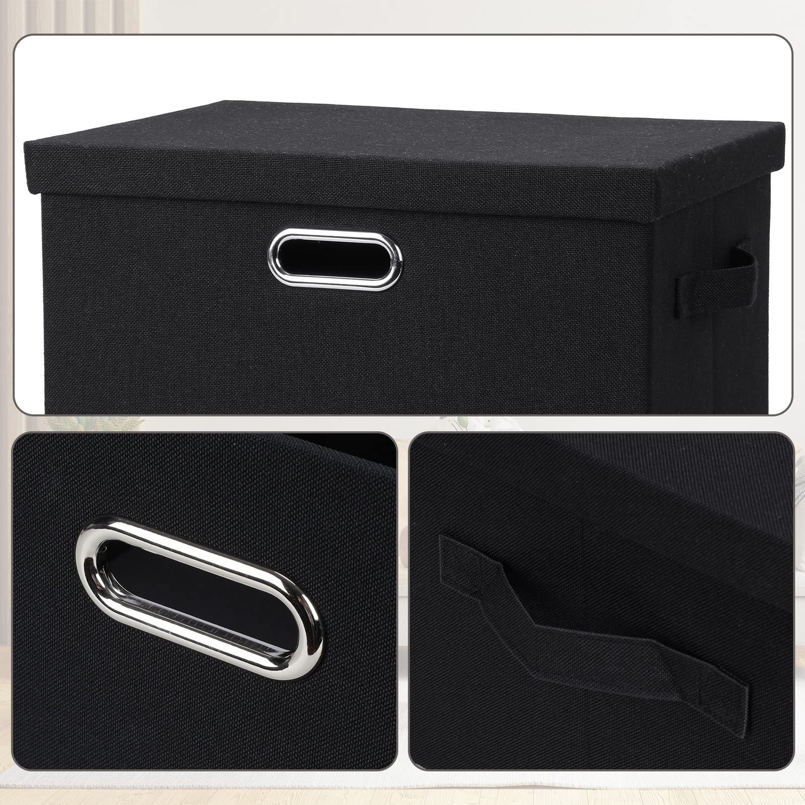 Large 17" 36 Quart Collapsible Stackable Storage Bins with Lids
