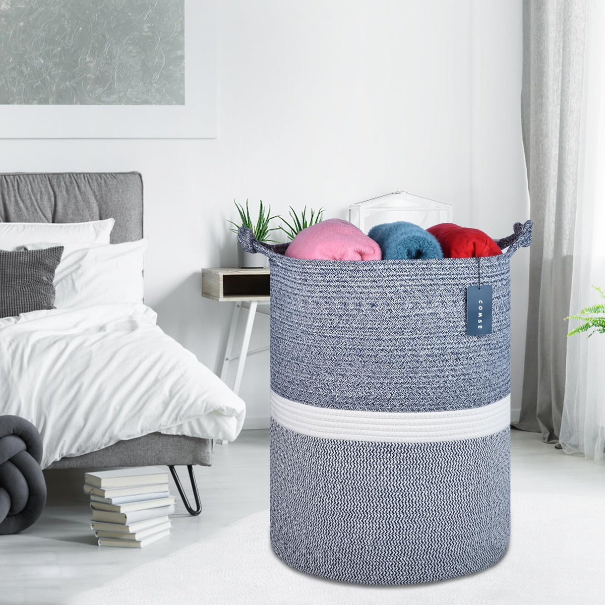 Tall Woven Blanket & Laundry Basket