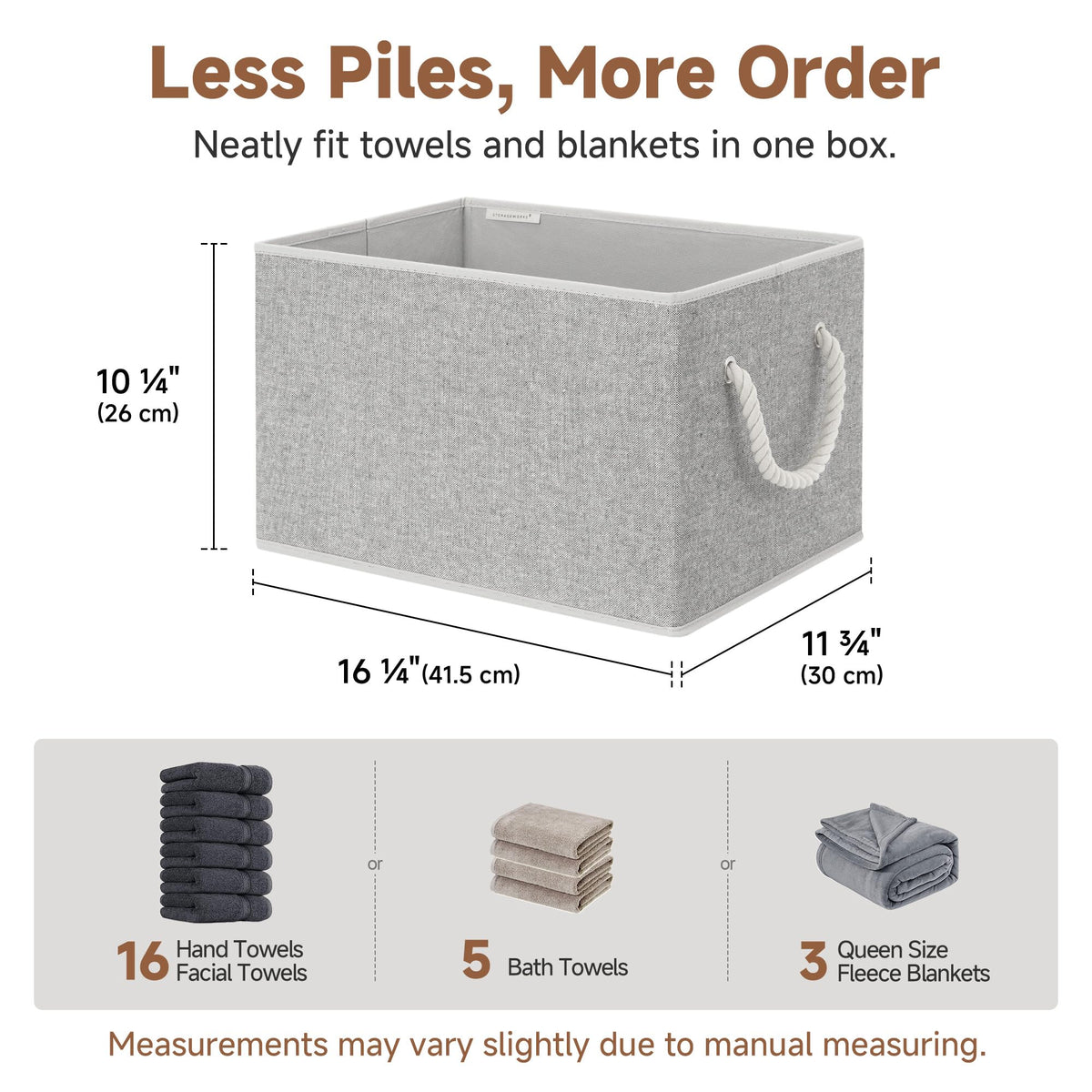 Storage Bins with Rope Handles (3 Count)