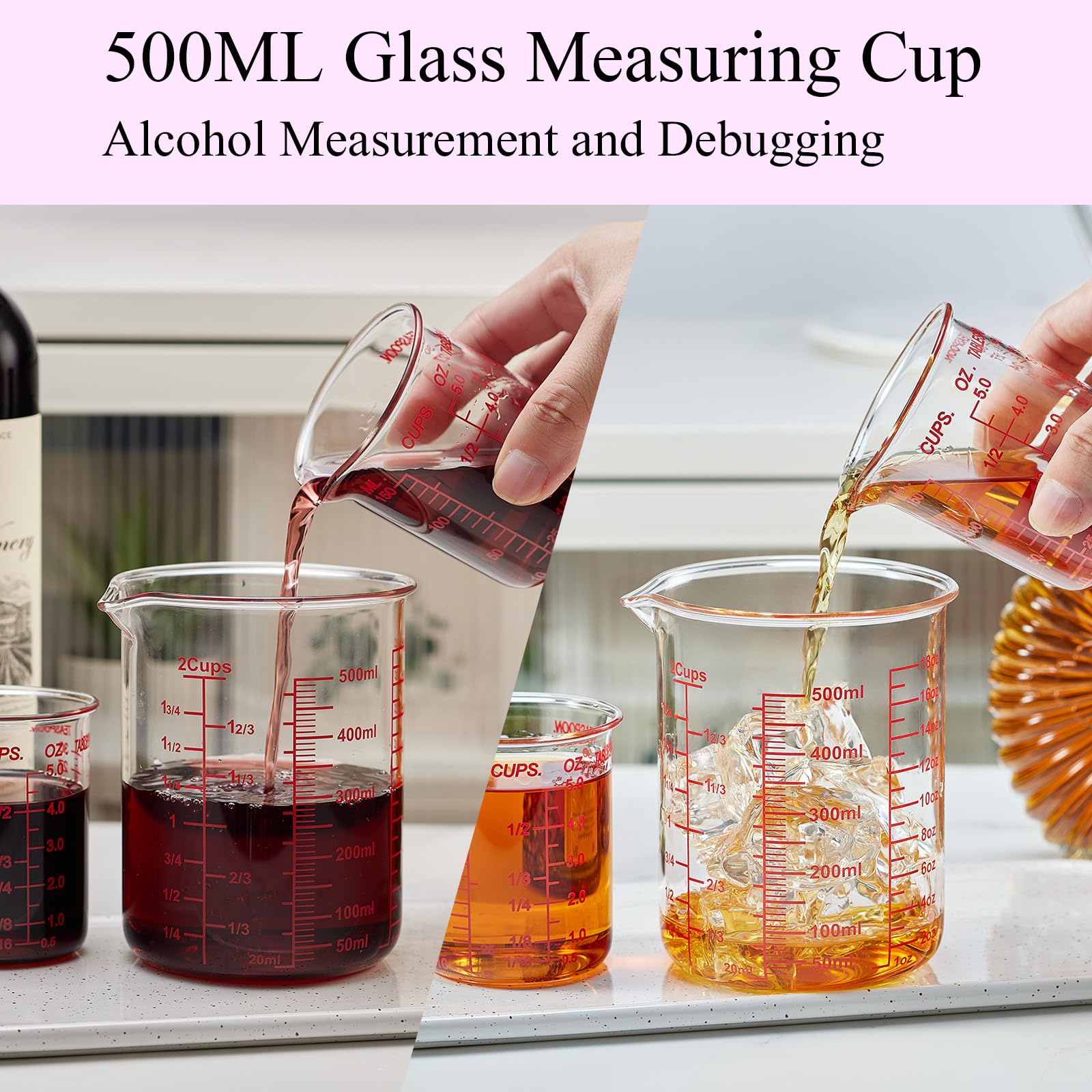 High Borosilicate Glass Measuring Cup Set