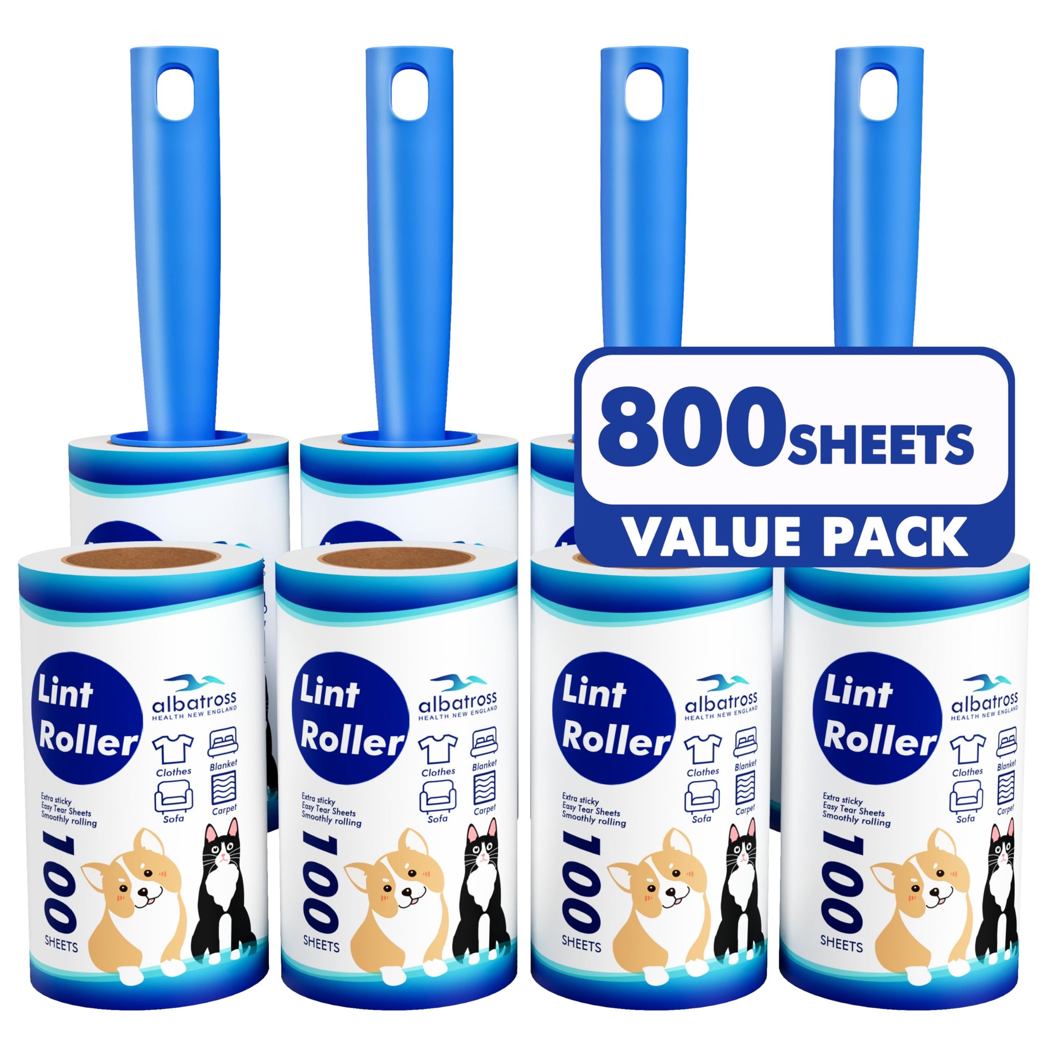 Lint Rollers for Pet Hair Extra Sticky (888 Count)