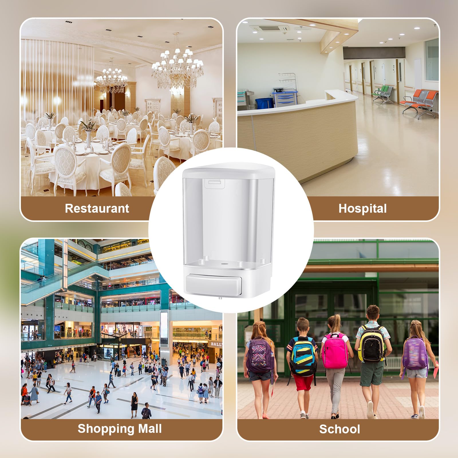 4 Pcs Wall Mounted Soap Dispenser (4 Count)