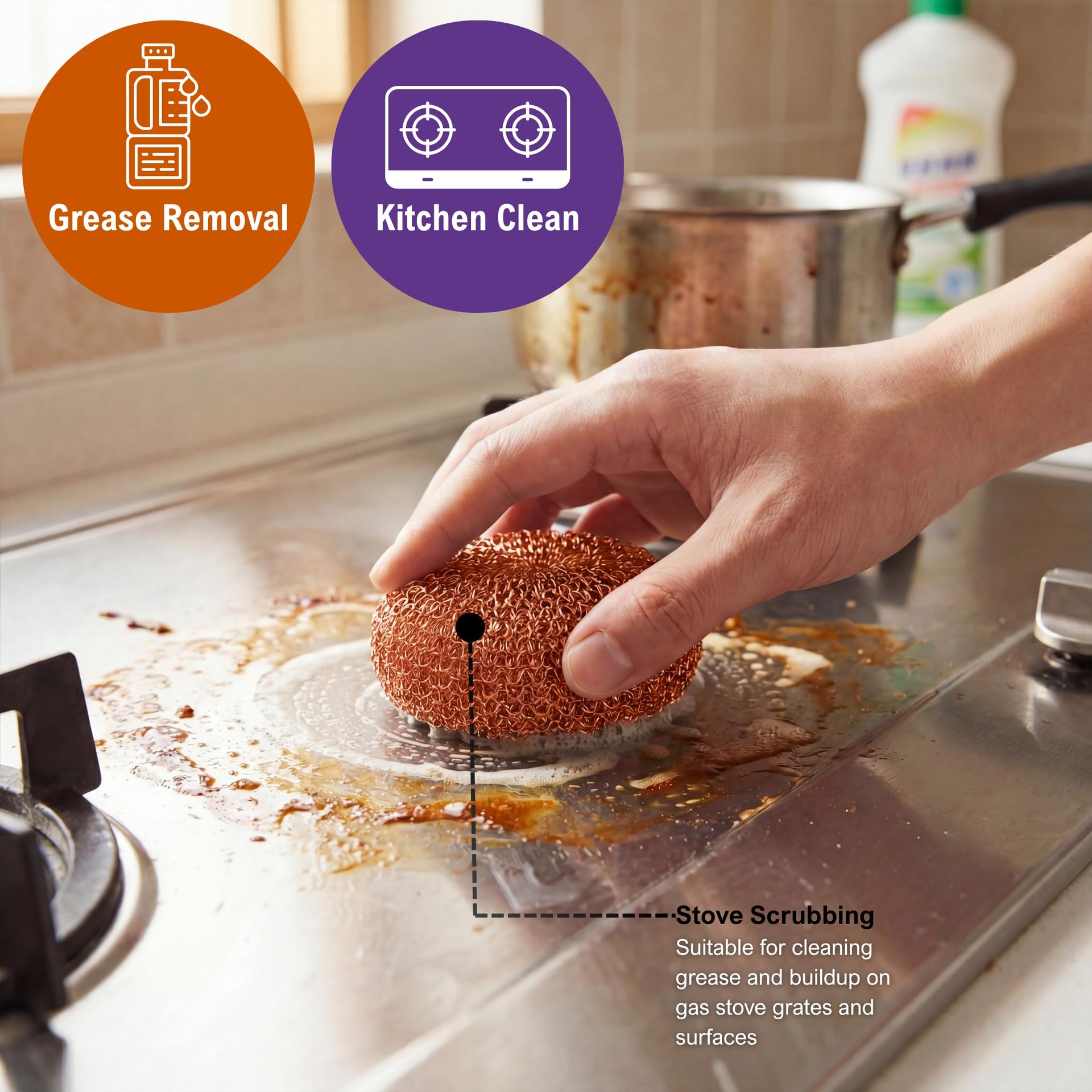 Heavy Duty Copper Scrubbers for Pots & Pans
