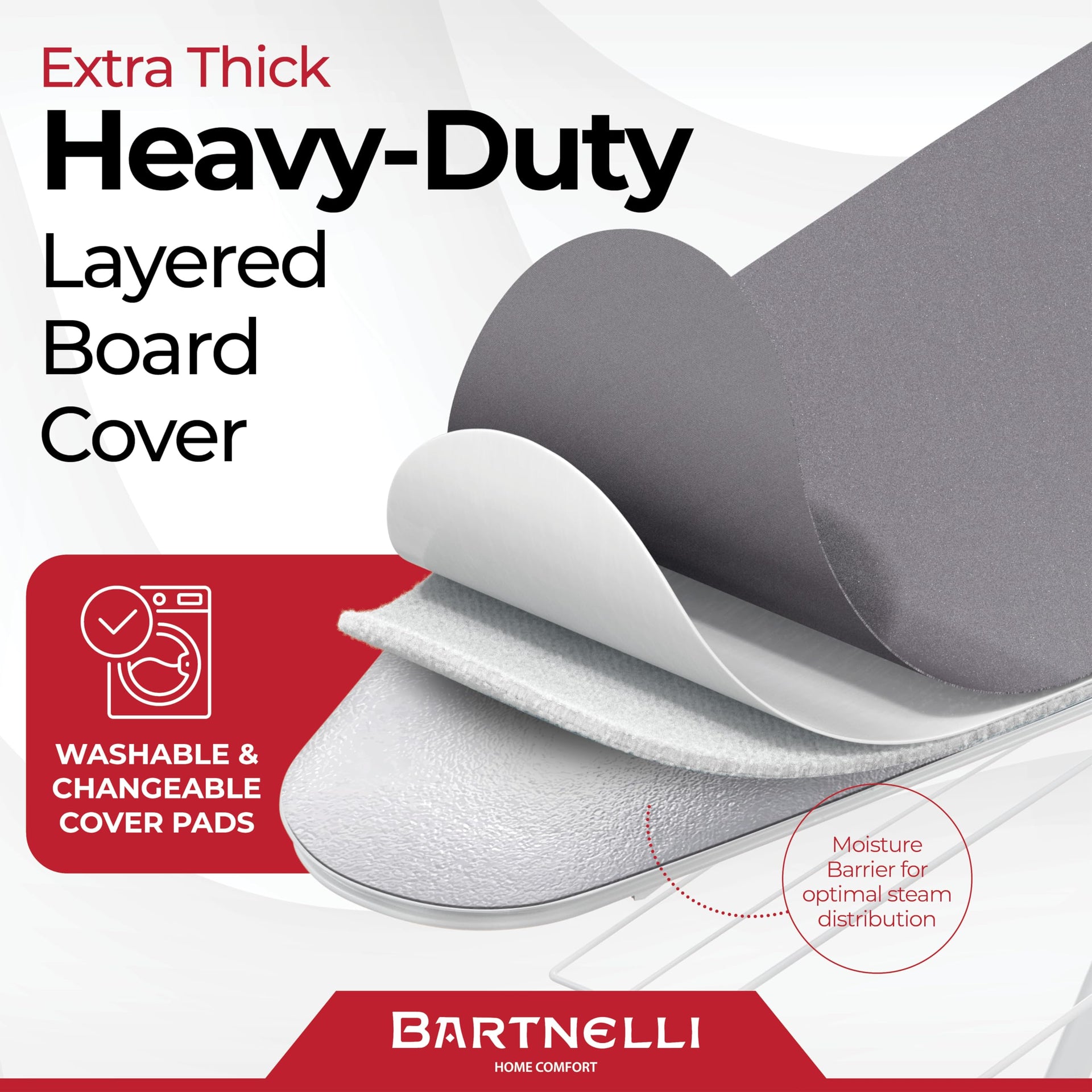 Extra Wide Pro Ironing Board 19x48 Ironing Surface with Iron Rest