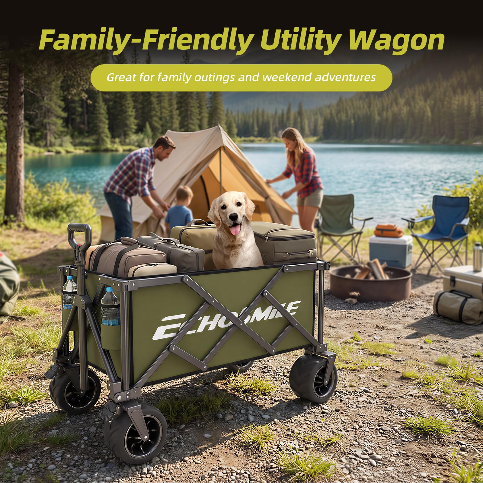 Wagons Carts Foldable Heavy Duty with 400Lbs Wt