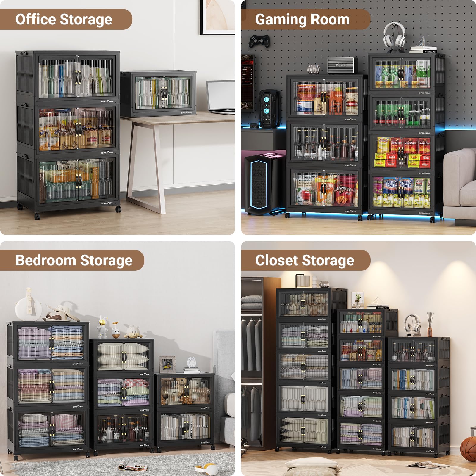 320Qt Stackable Storage Bins with Lid (4 Count)