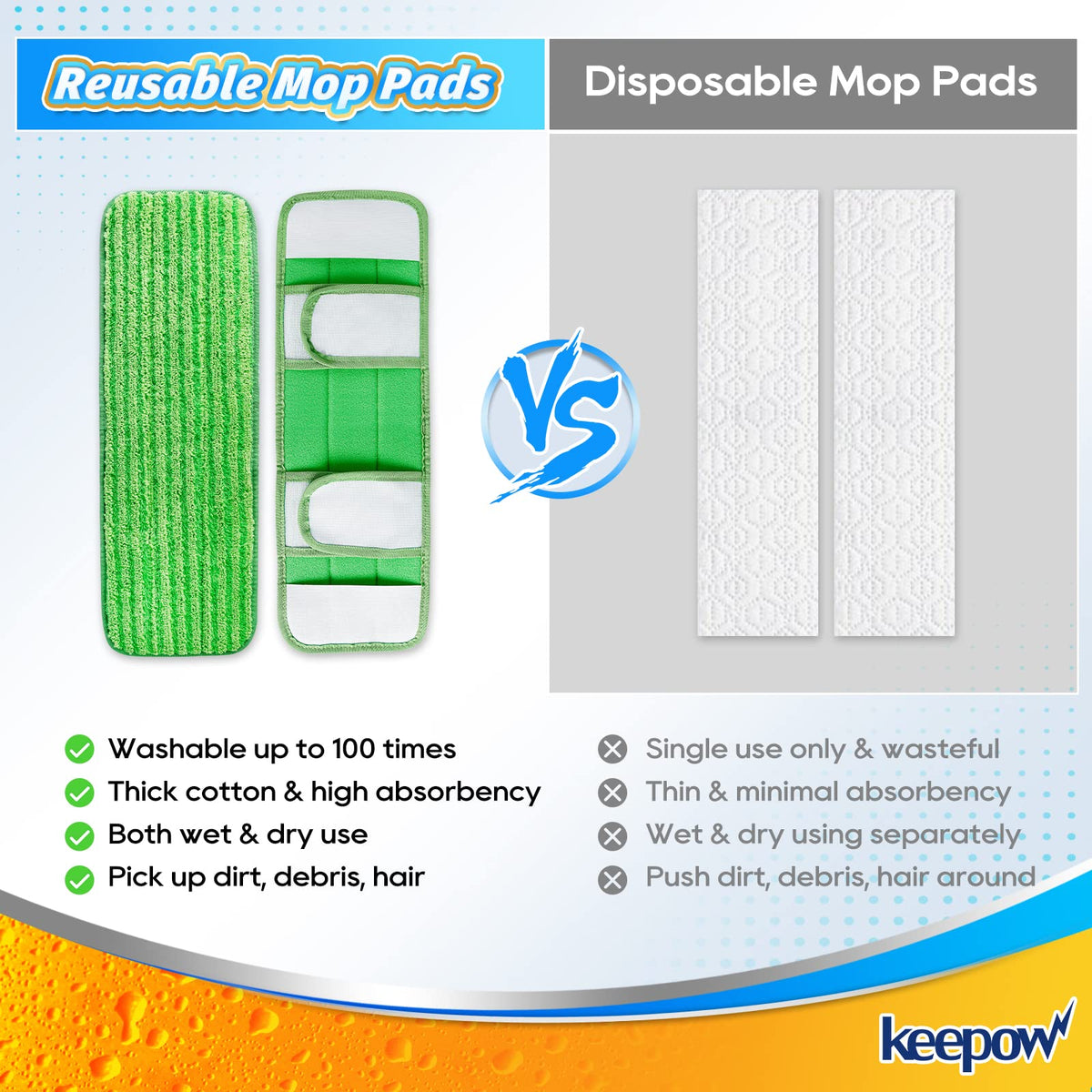 XL Mop Pads Dry Sweeping Cloths Compatible with Swiffer XL Mops