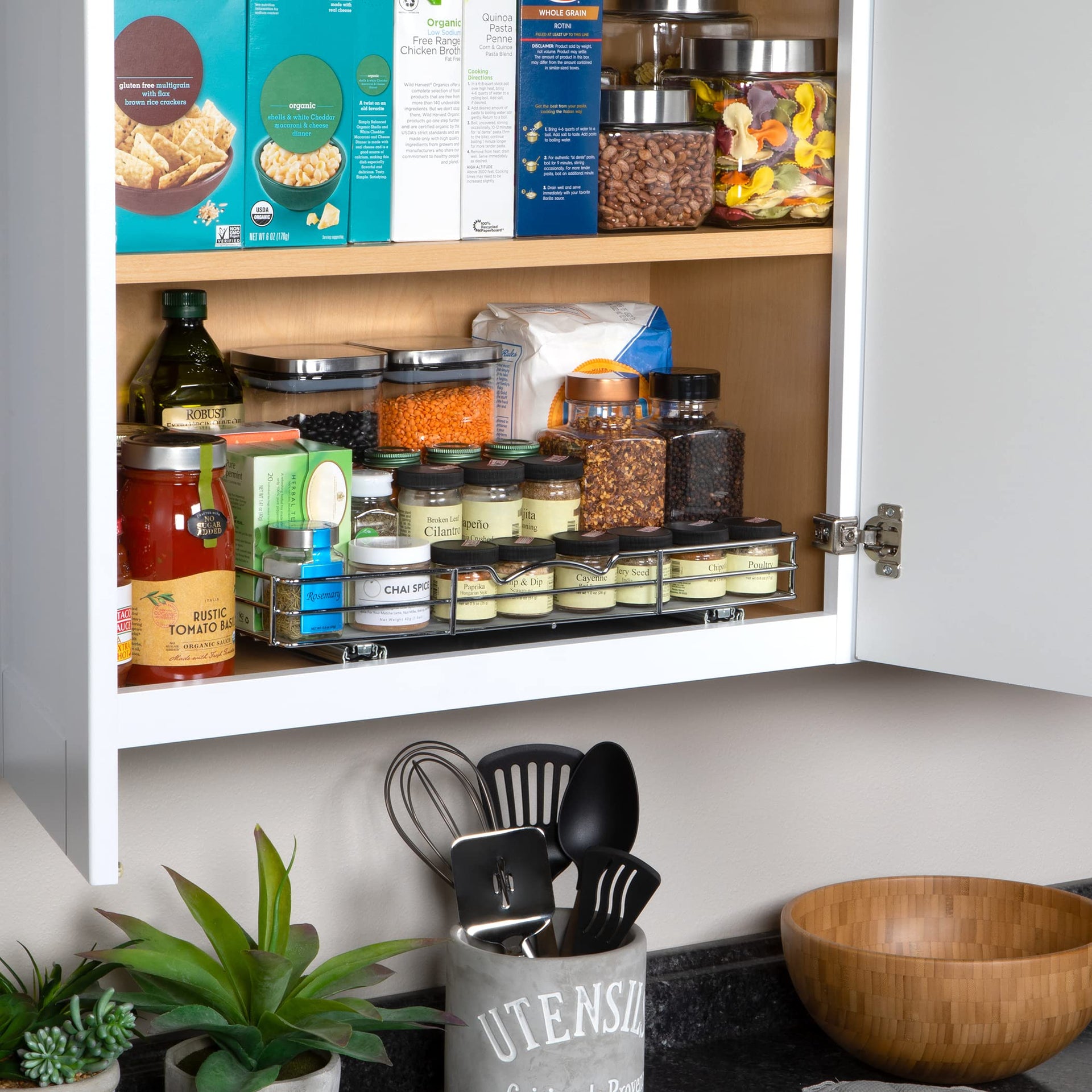 Pull Out Cabinet Spice Rack Organizer