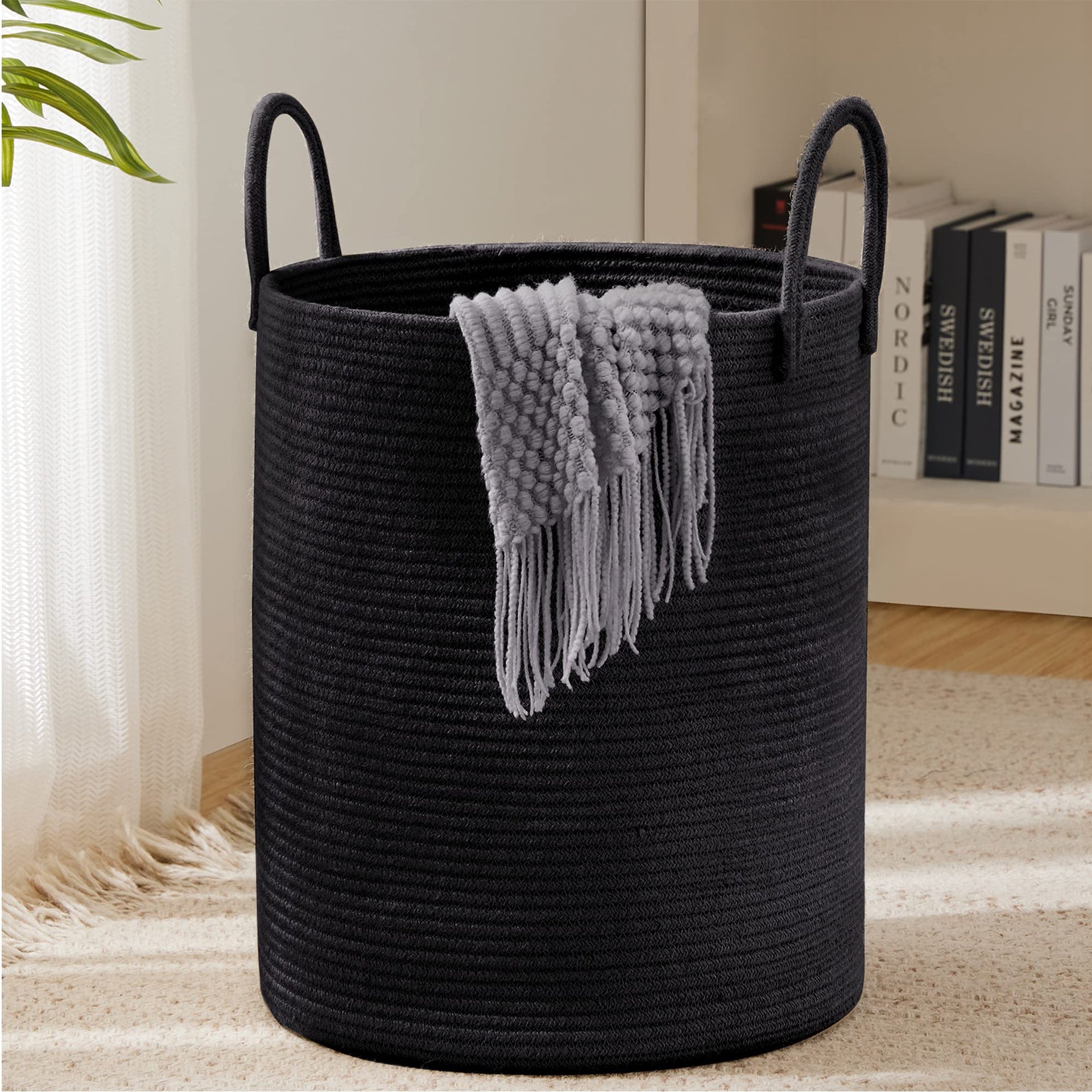 Woven Rope Laundry Hamper Basket - ModHome Supplies