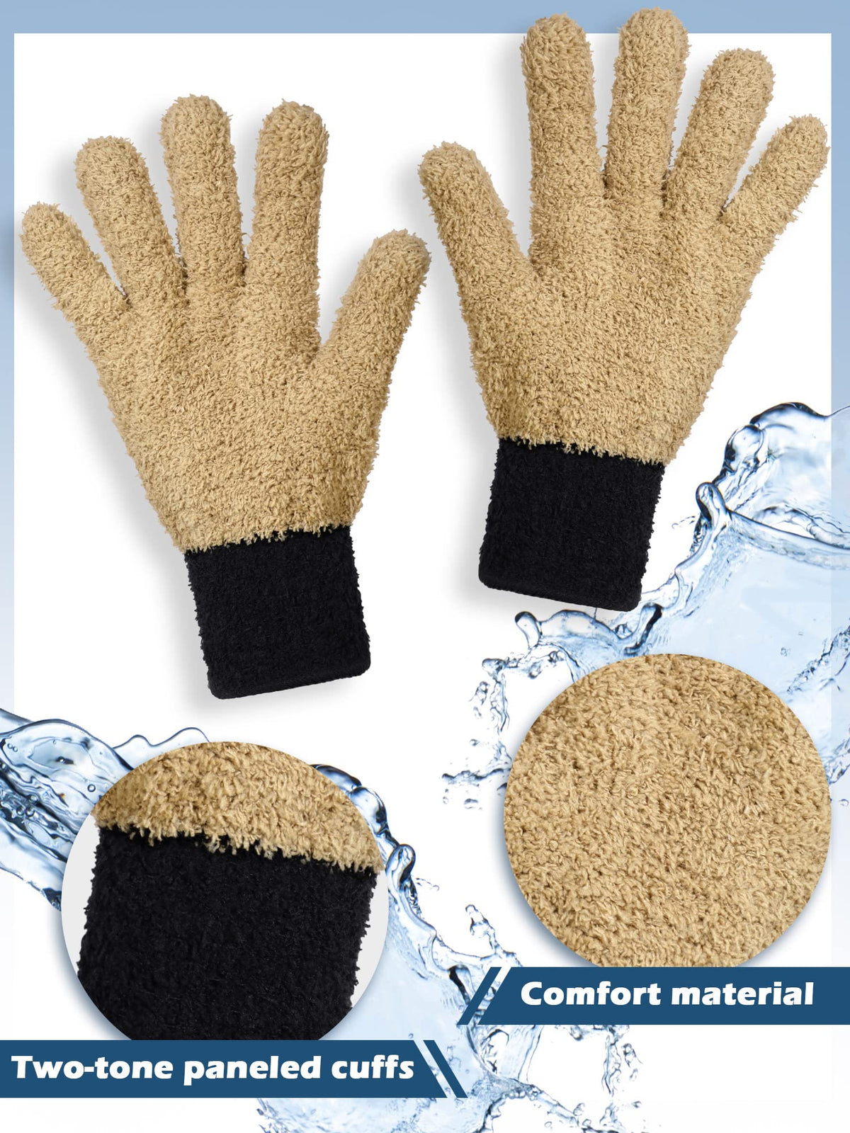 3 Pairs Microfiber Plant Dusting Gloves (3 Count)