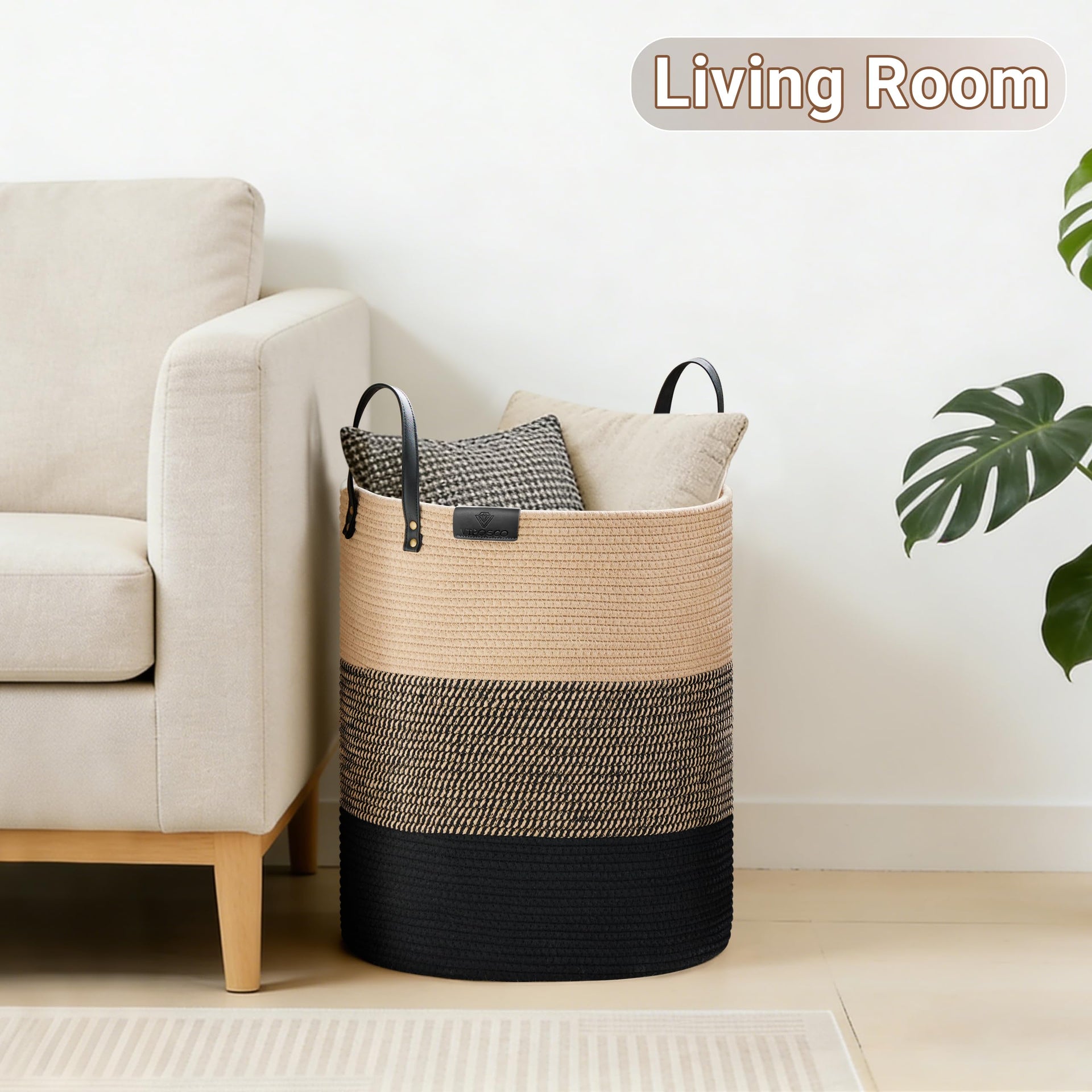 53L Tall Woven Rope Laundry Hamper (1792.1432 Fl Oz) - ModHome Supplies