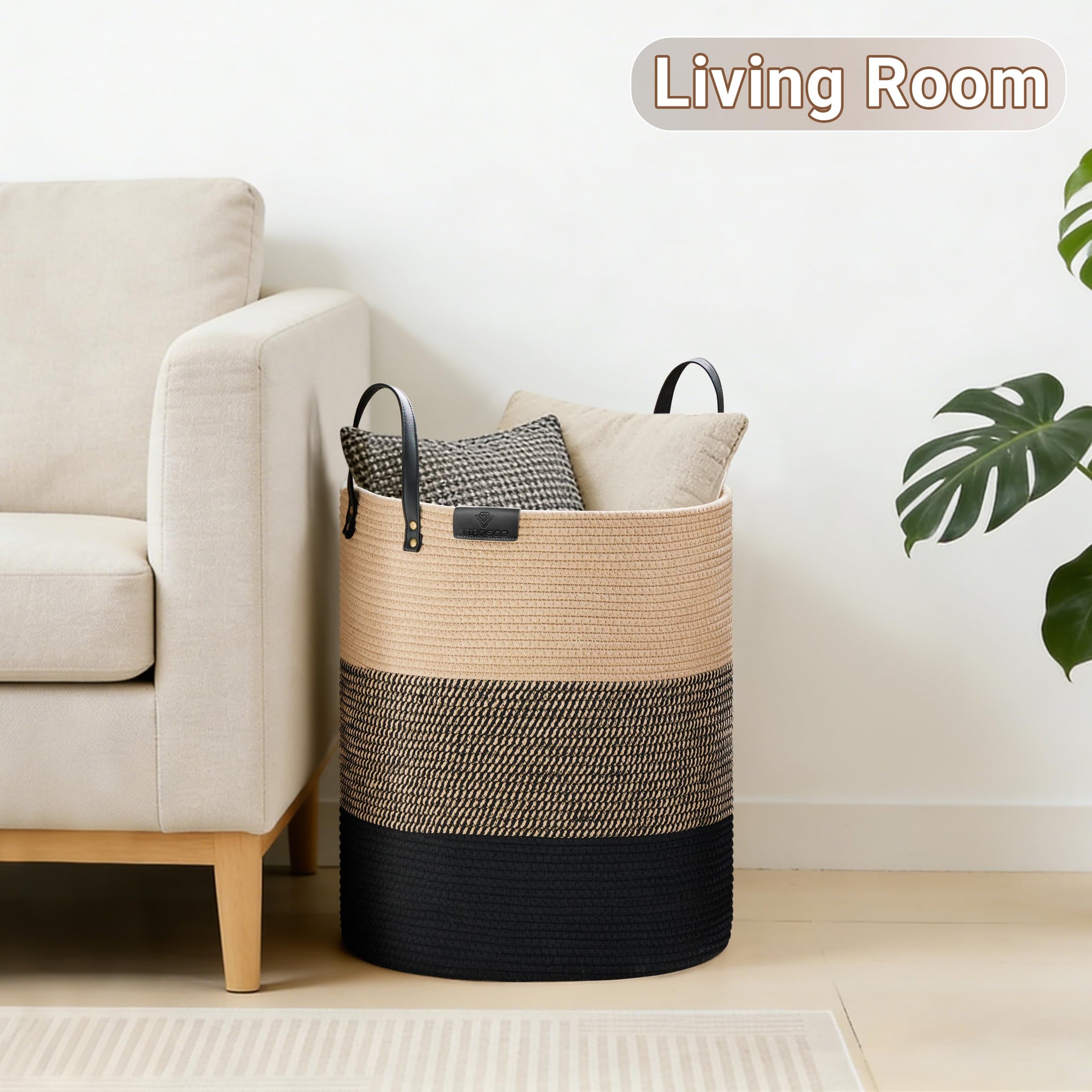 53L Tall Woven Rope Laundry Hamper (1792.1432 Fl Oz) - ModHome Supplies
