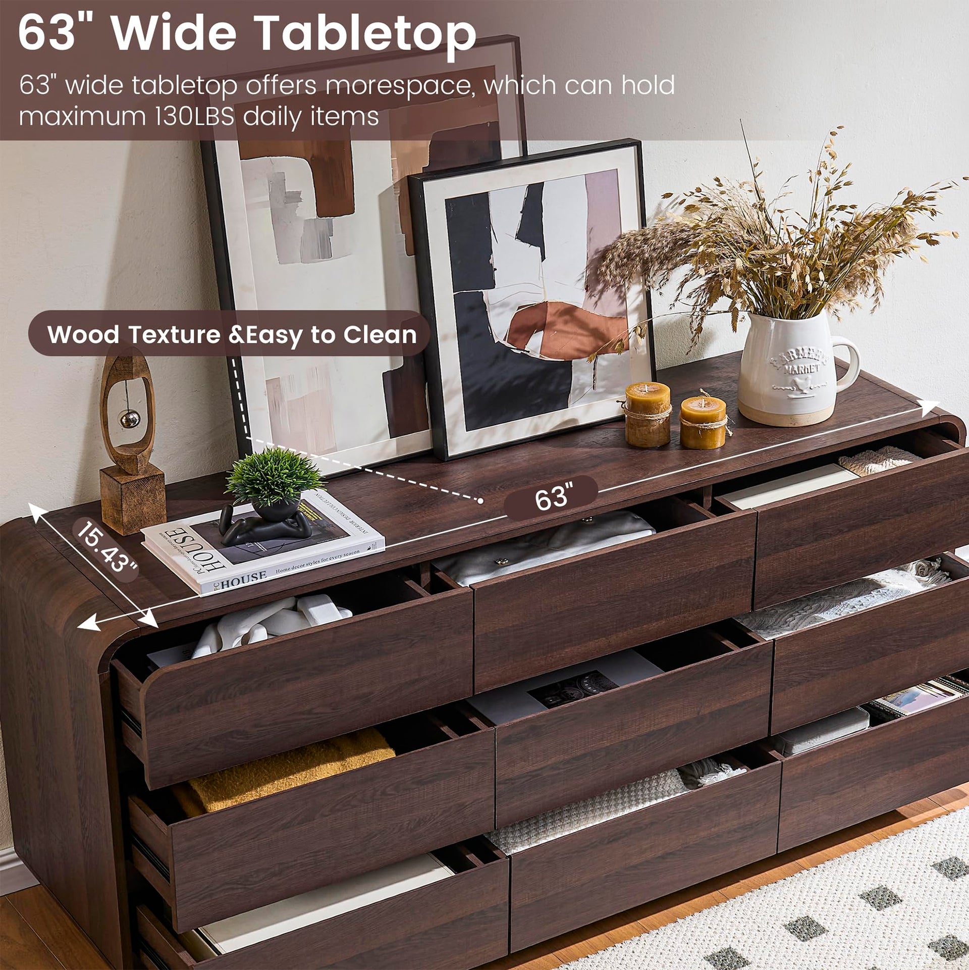 9 Drawer Dresser for Bedroom