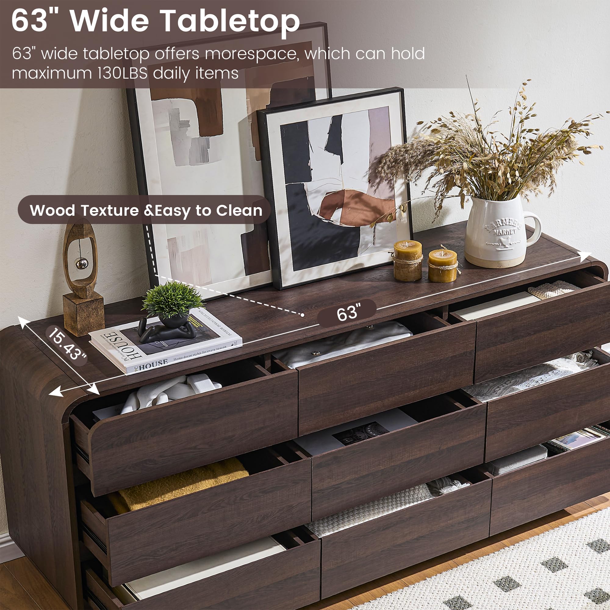 9 Drawer Dresser for Bedroom