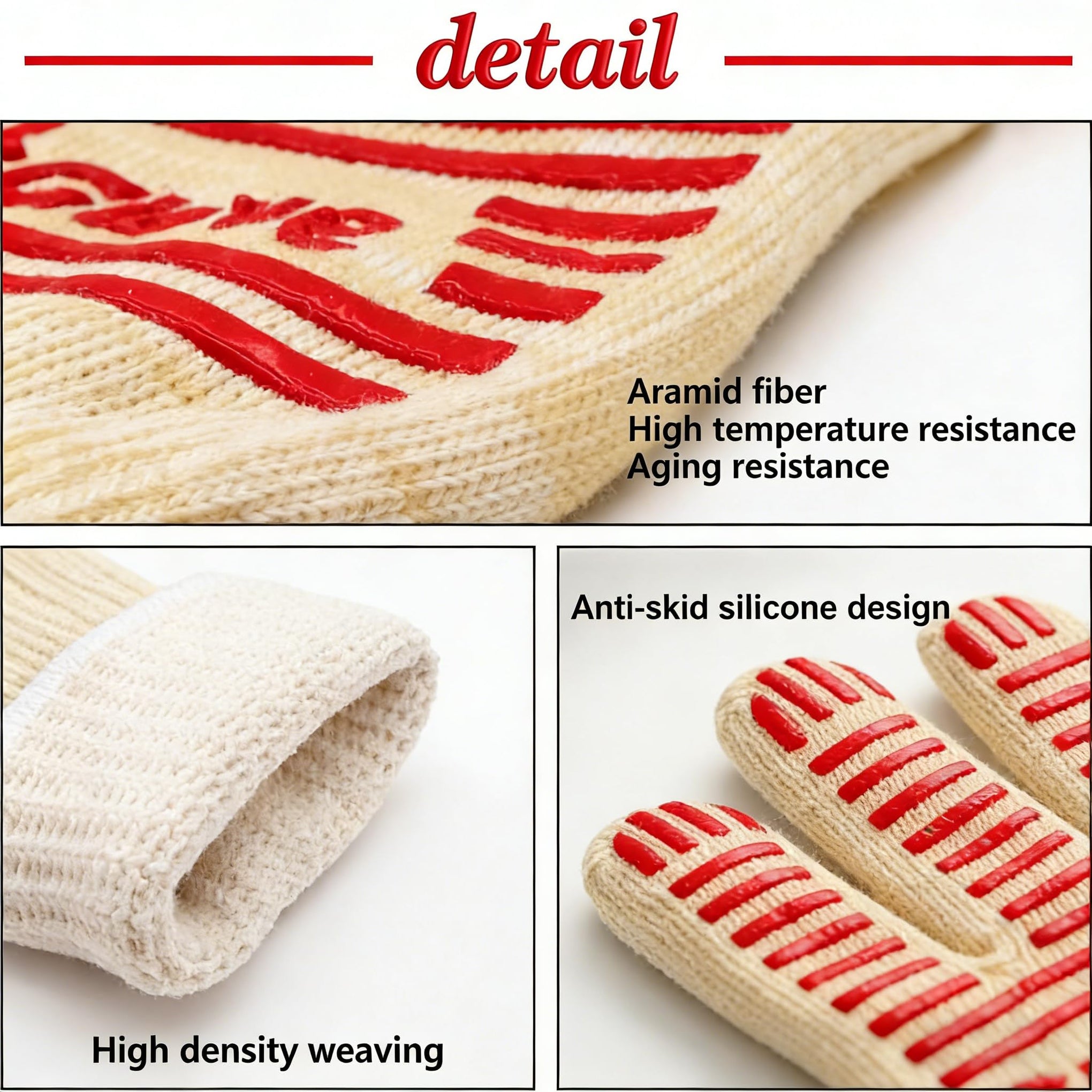 Oven Gloves Heat Resistant 540 Degrees Grilling Gloves (9 Ounce)