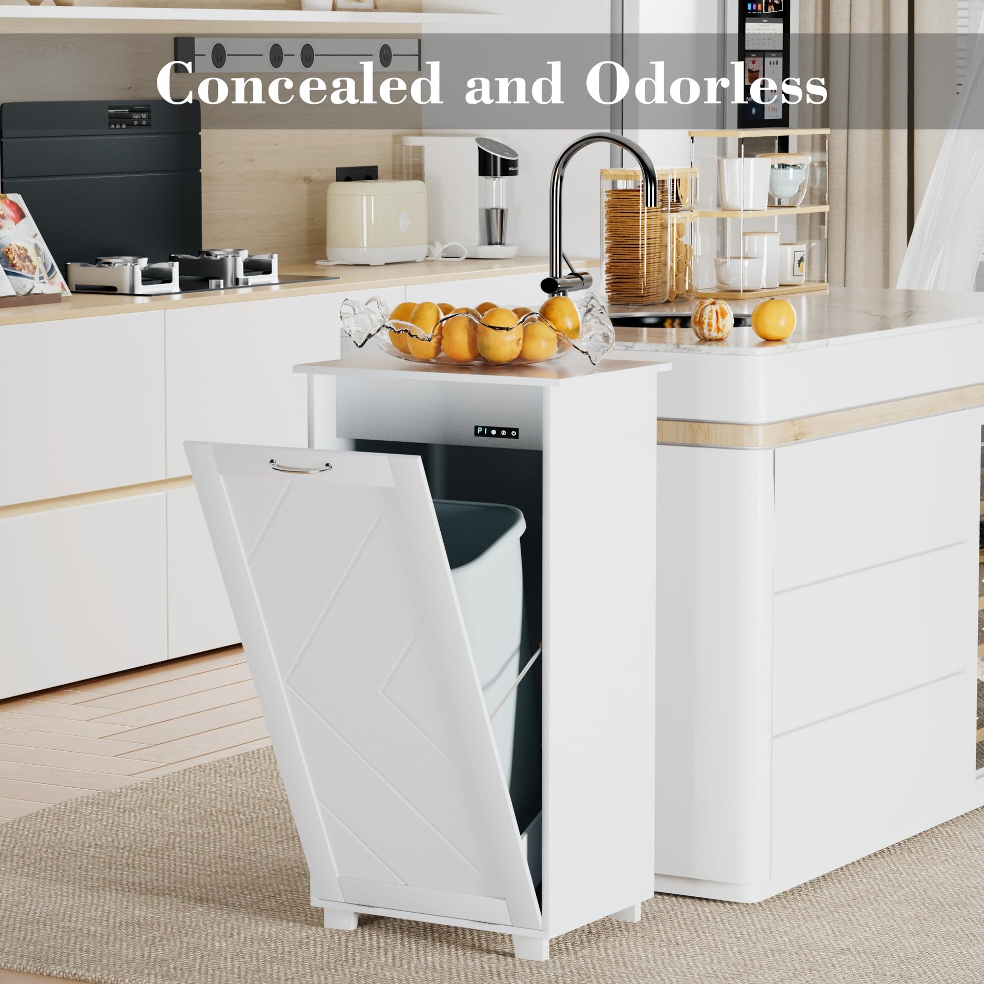 Tilt Out Kitchen Trash Bin Cabinet