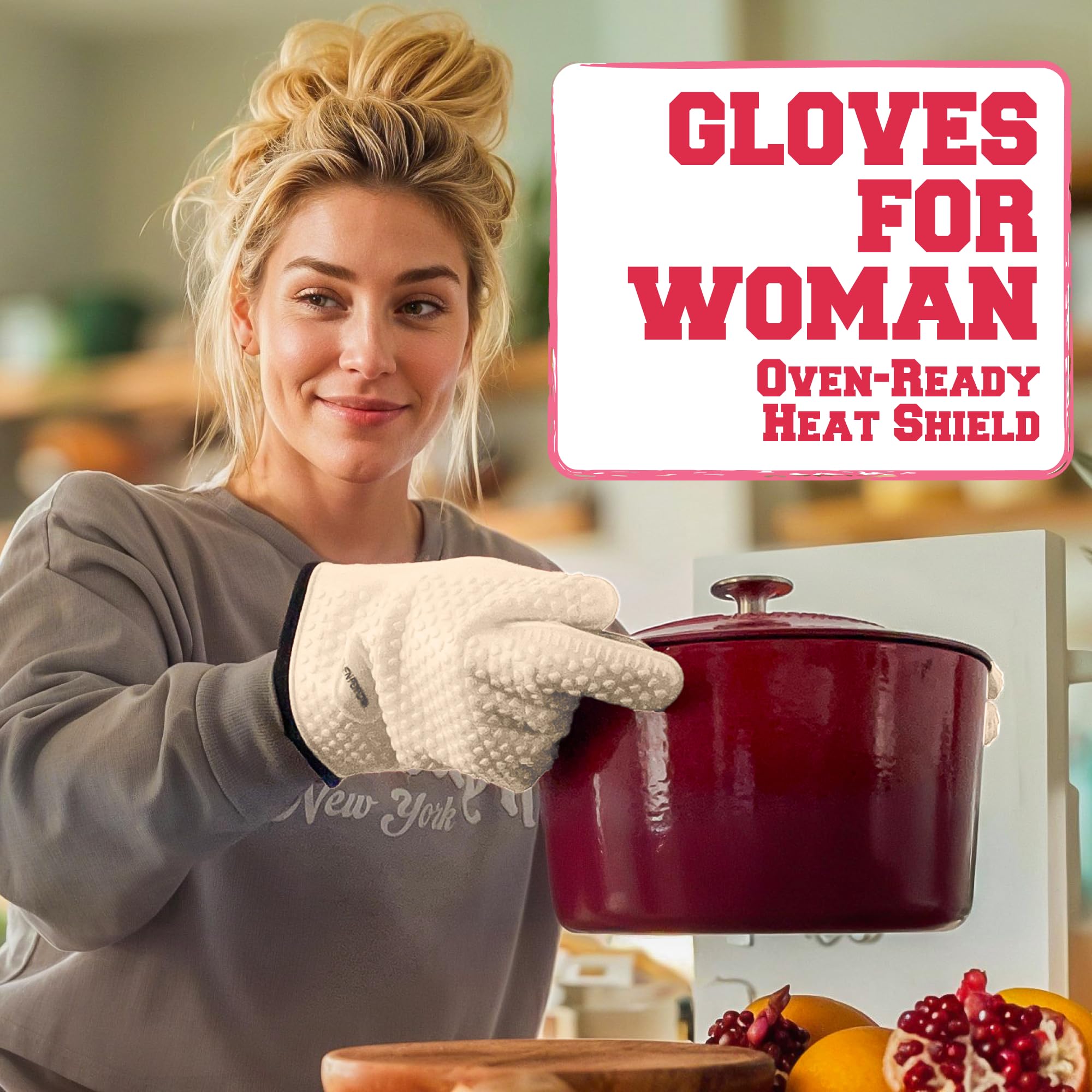 XL Silicone Smoker BBQ Gloves Heat Resistant Oven Mitts (2 Count)