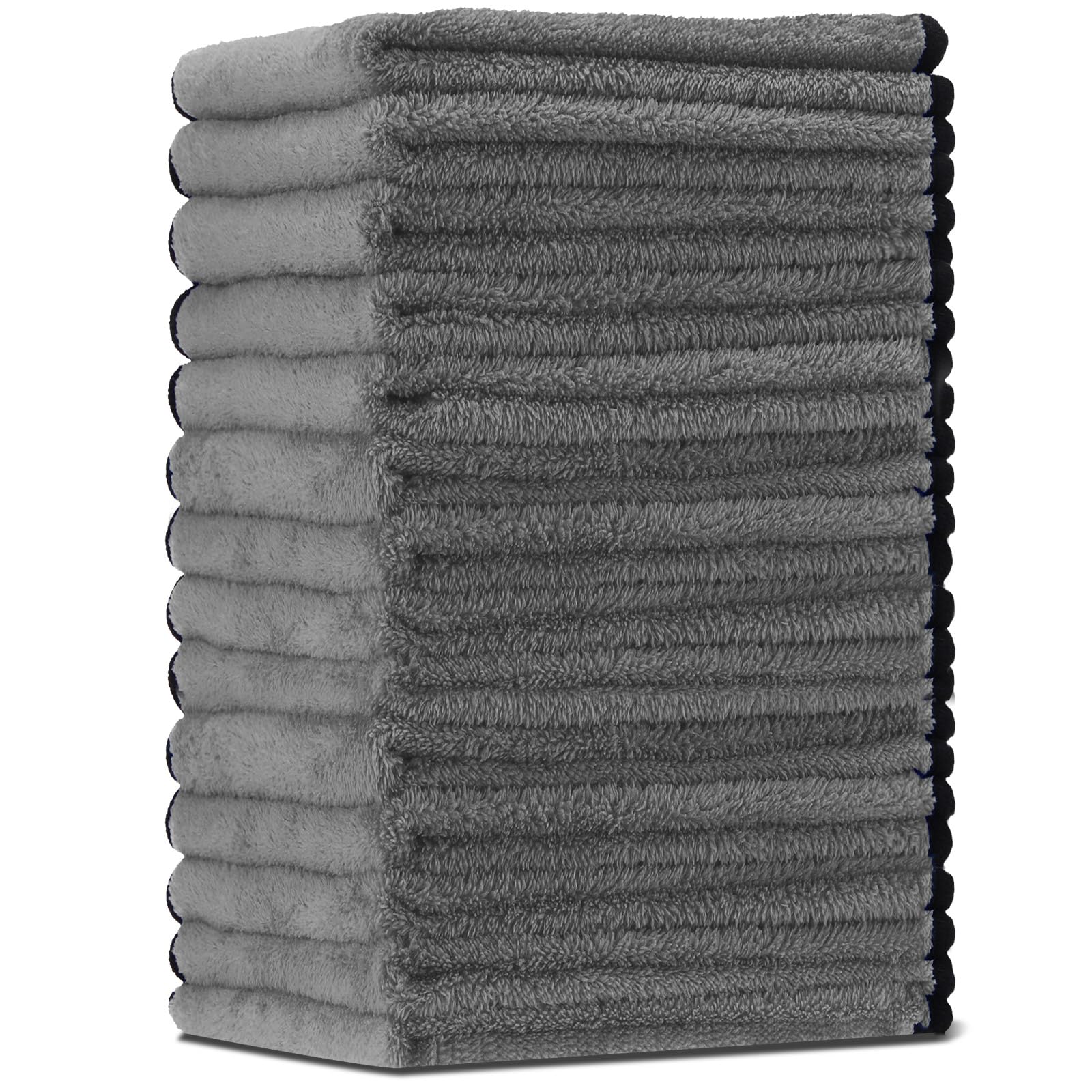 18 Pcs Gray Microfiber Towels (18 Count)